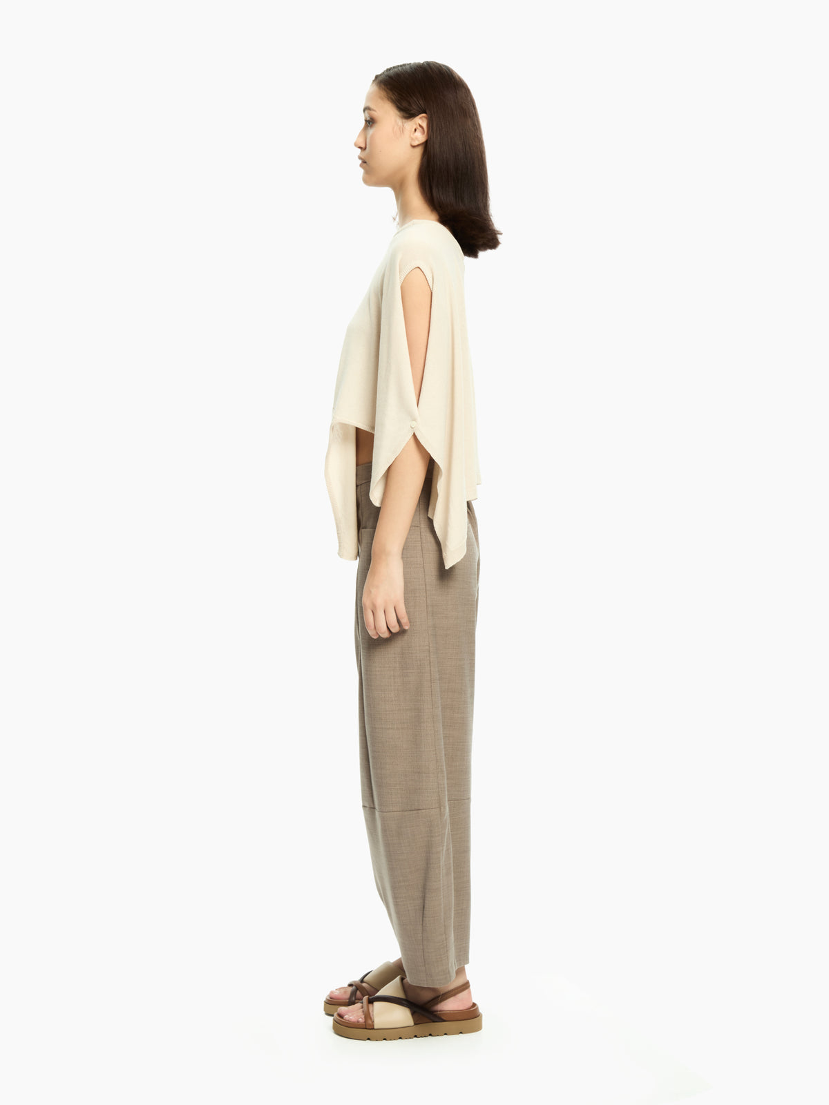 IXOS Top fluido con maniche aperte BEIGE