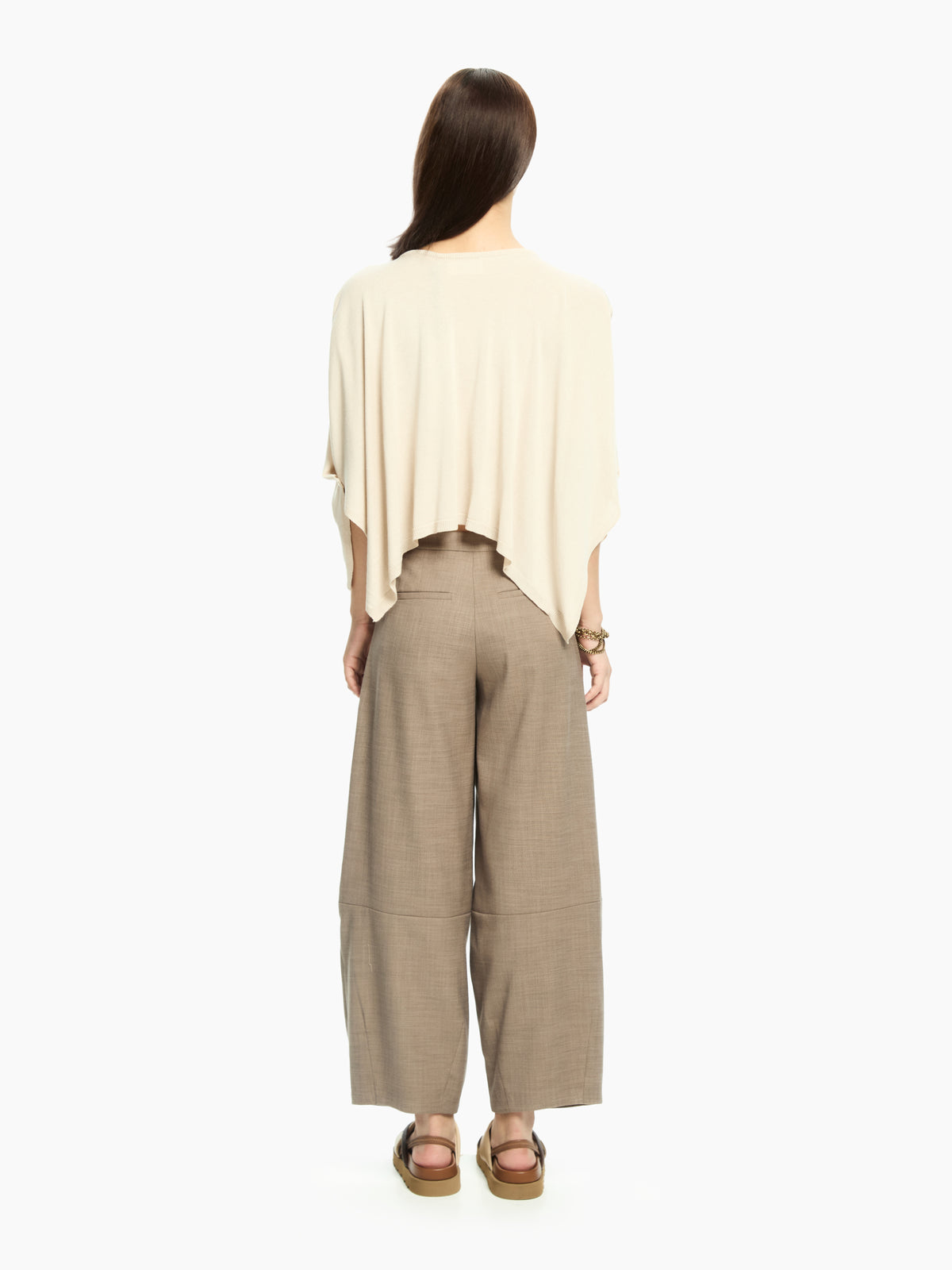IXOS Top fluido con maniche aperte BEIGE
