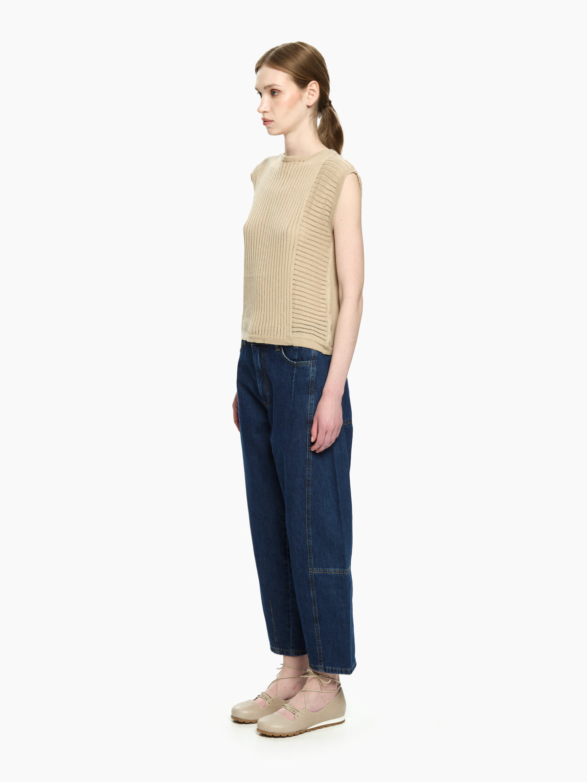 IXOS Top in maglia  MARRONE