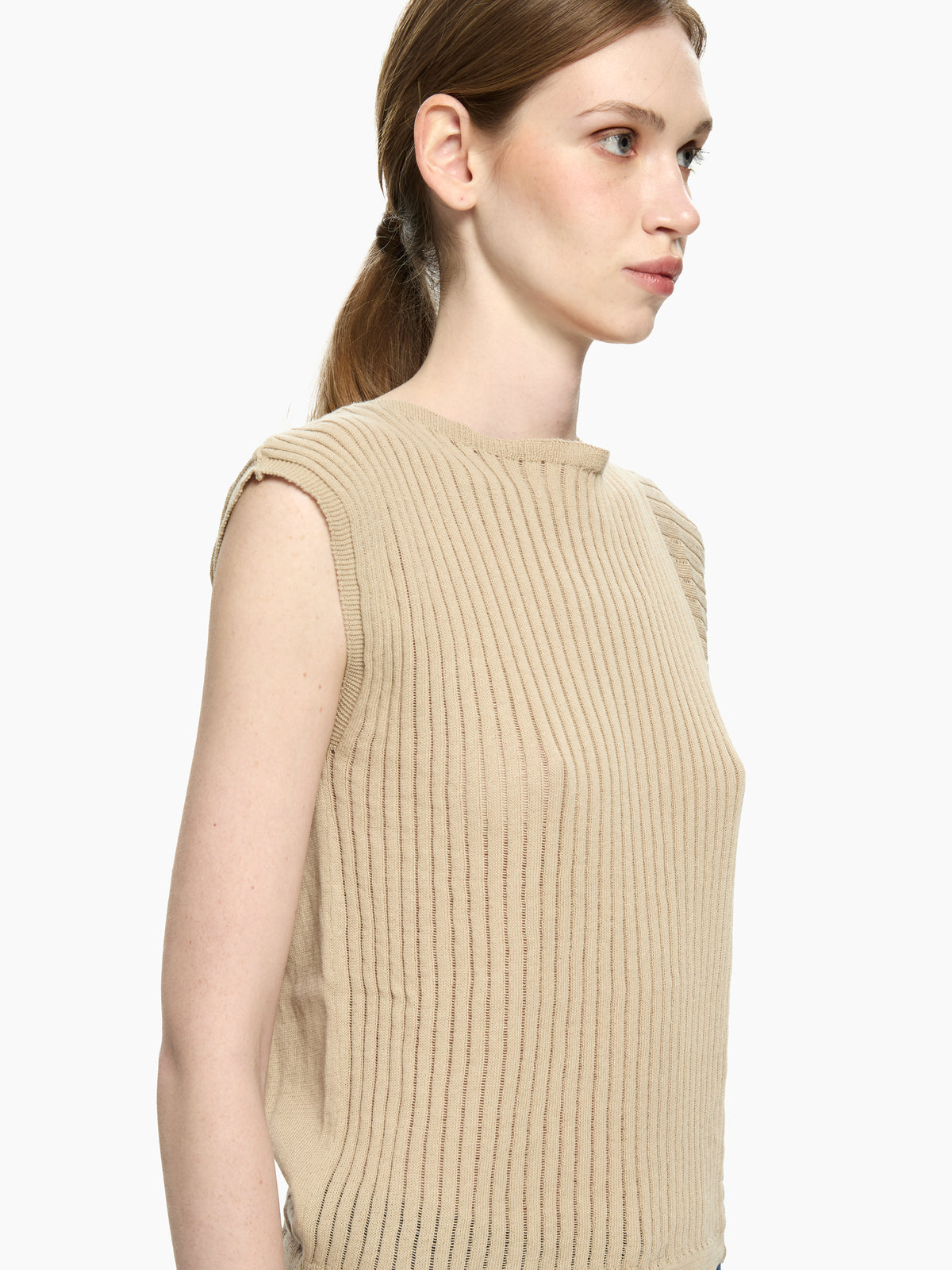 IXOS Top in maglia  MARRONE
