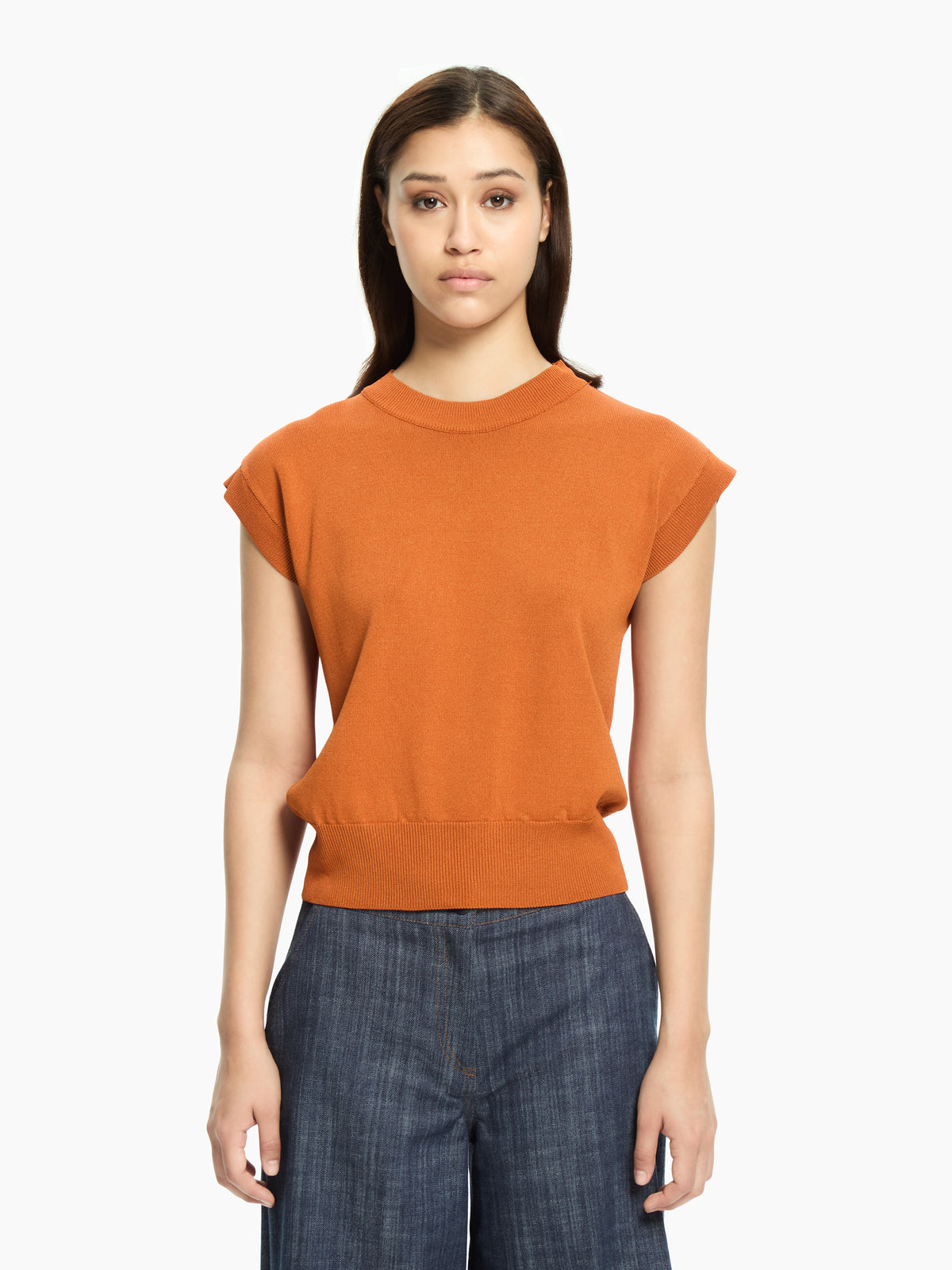 IXOS Top in maglia MARRONE