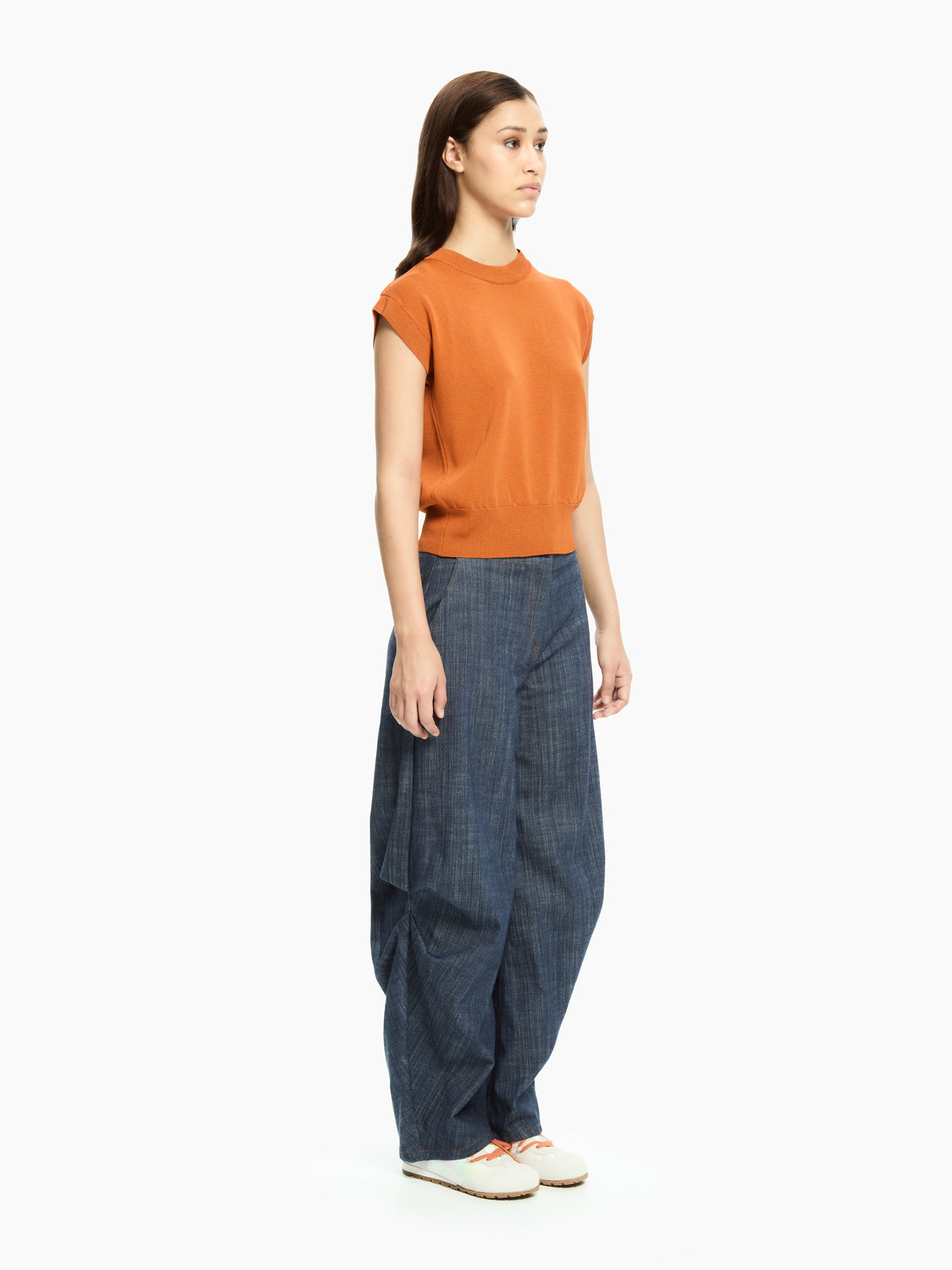 IXOS Top in maglia MARRONE