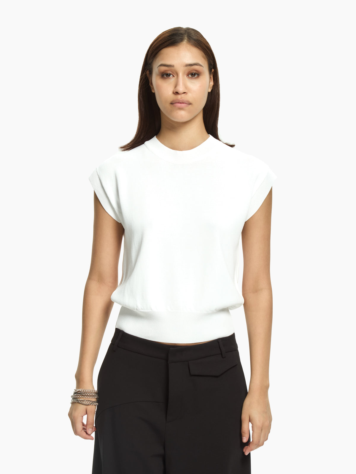 IXOS Top in maglia BIANCO