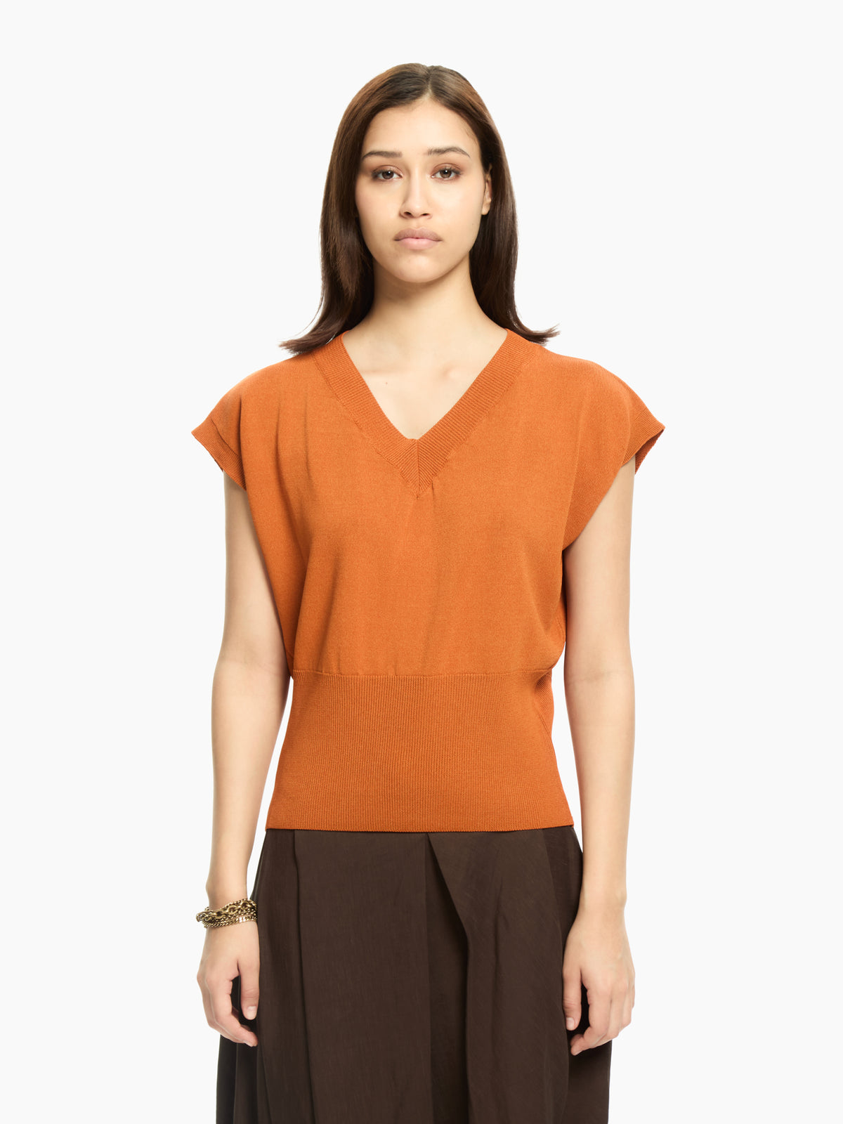 IXOS Top in maglia  MARRONE