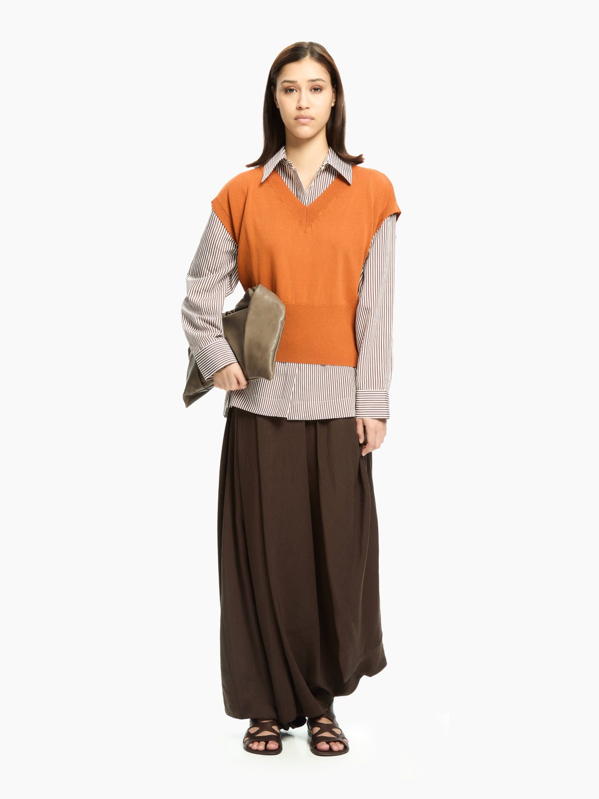 IXOS Top in maglia  MARRONE