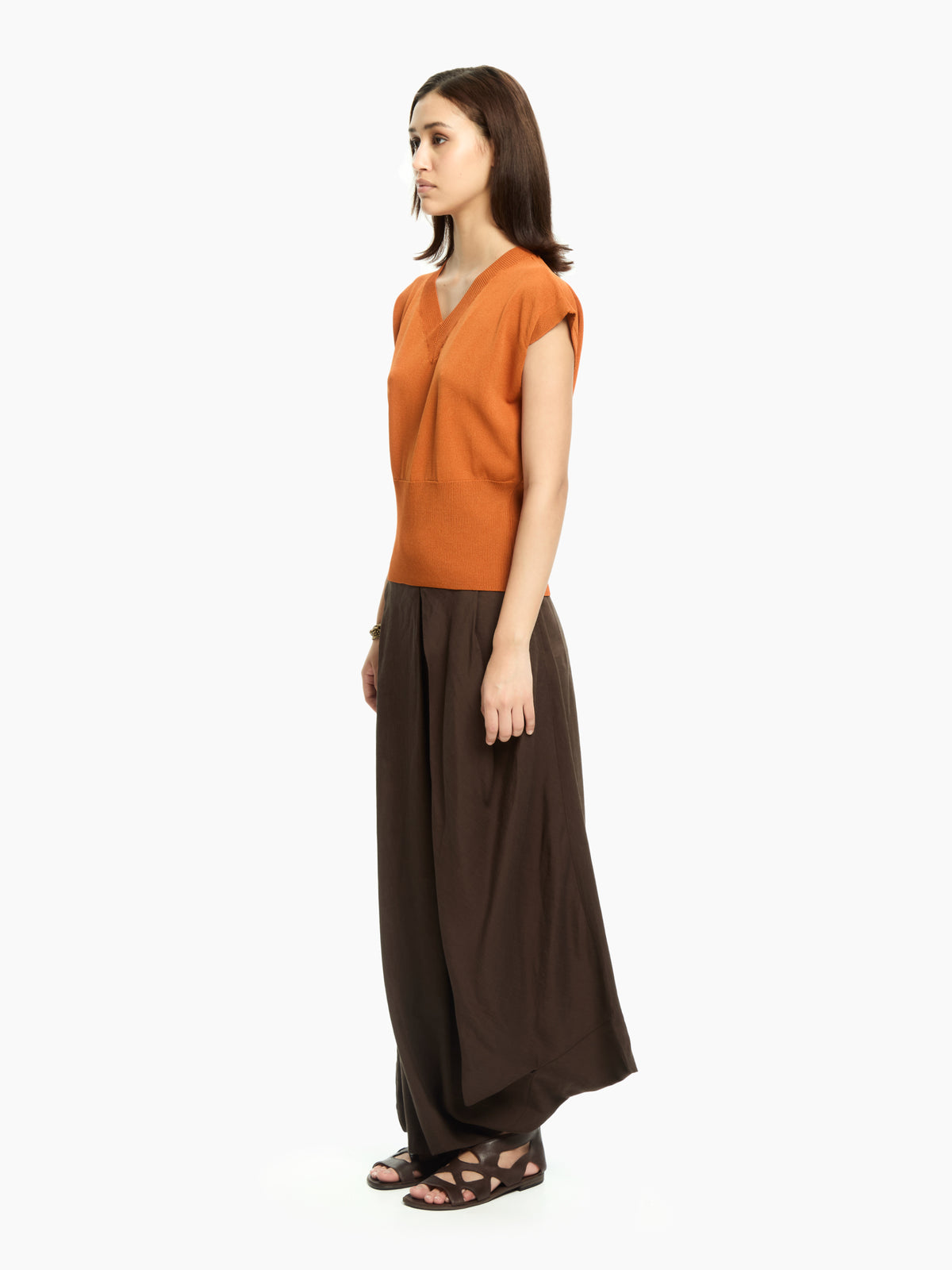 IXOS Top in maglia  MARRONE