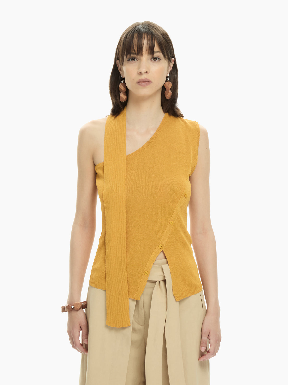 IXOS Top monospalla con fascia integrata GIALLO