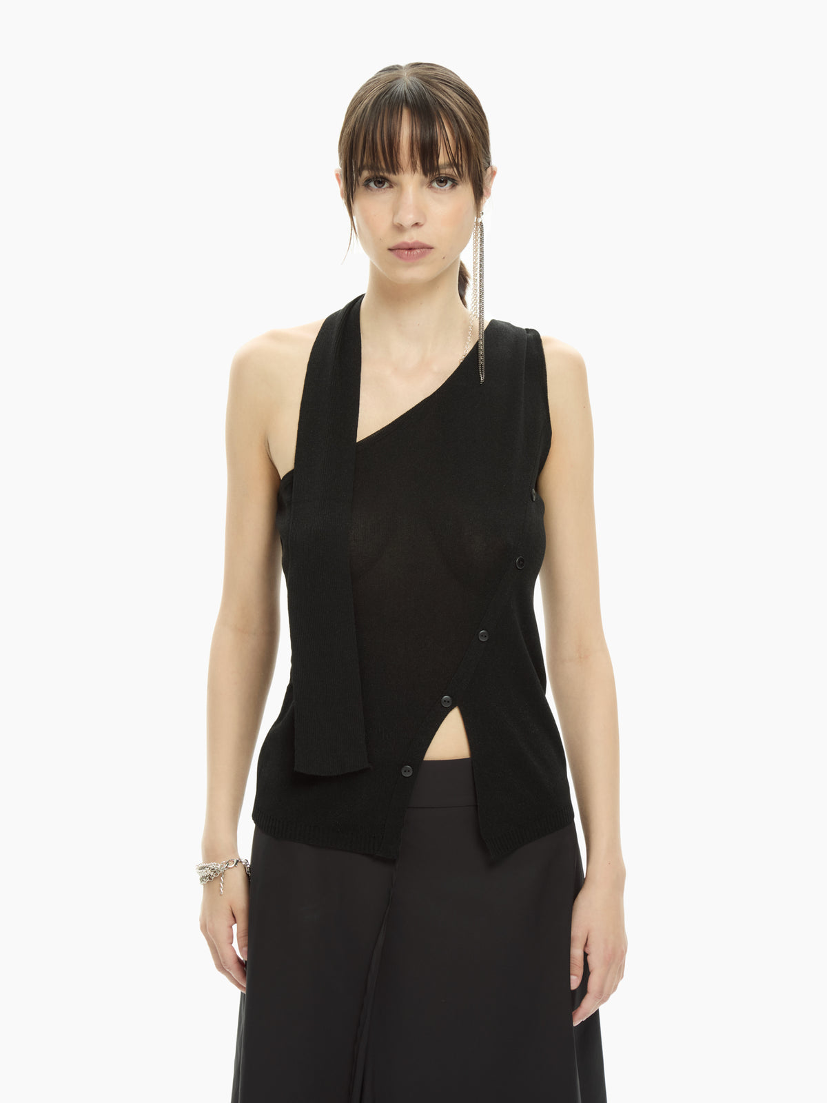 IXOS Top monospalla con fascia integrata NERO