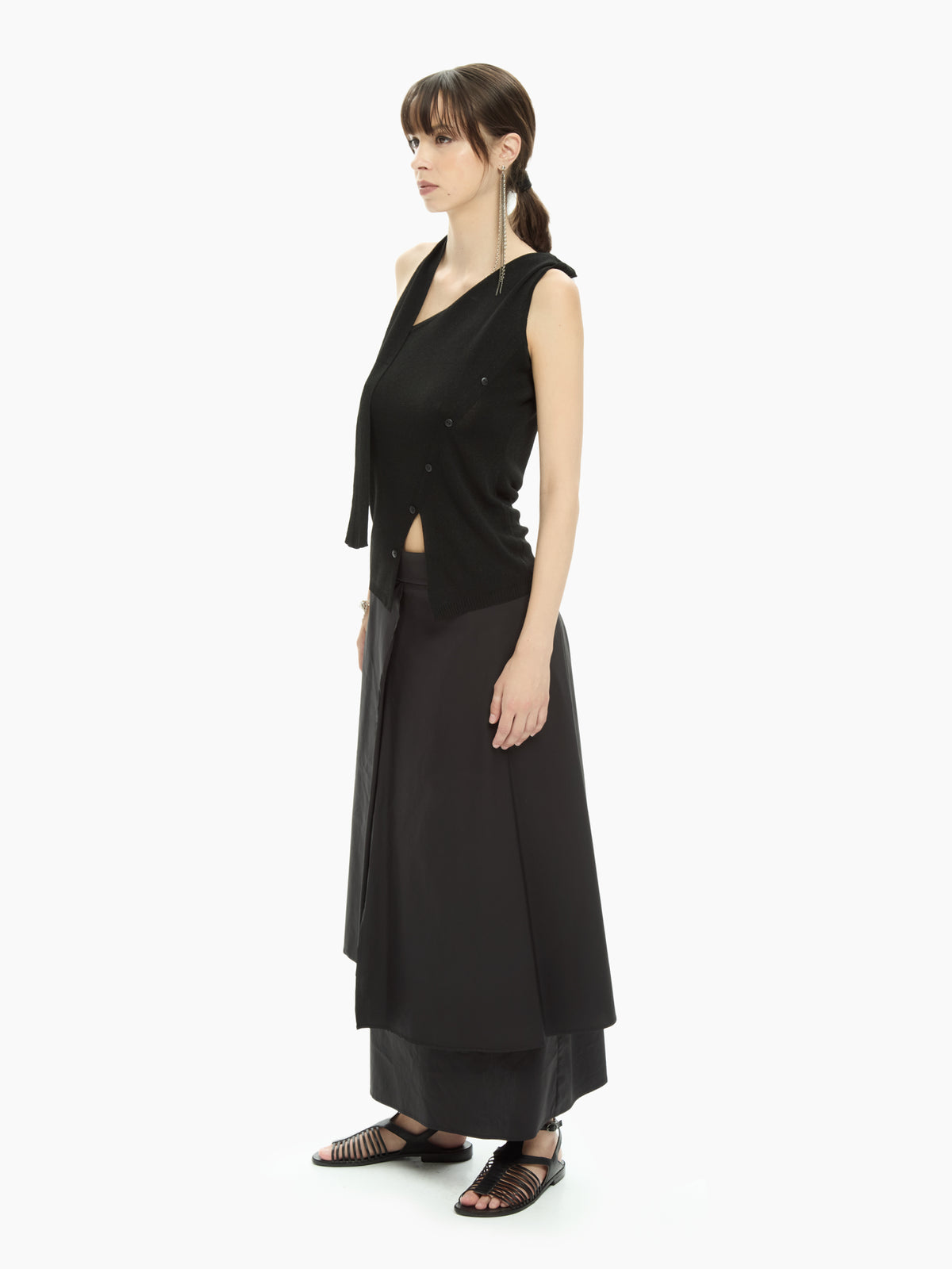 IXOS Top monospalla con fascia integrata NERO