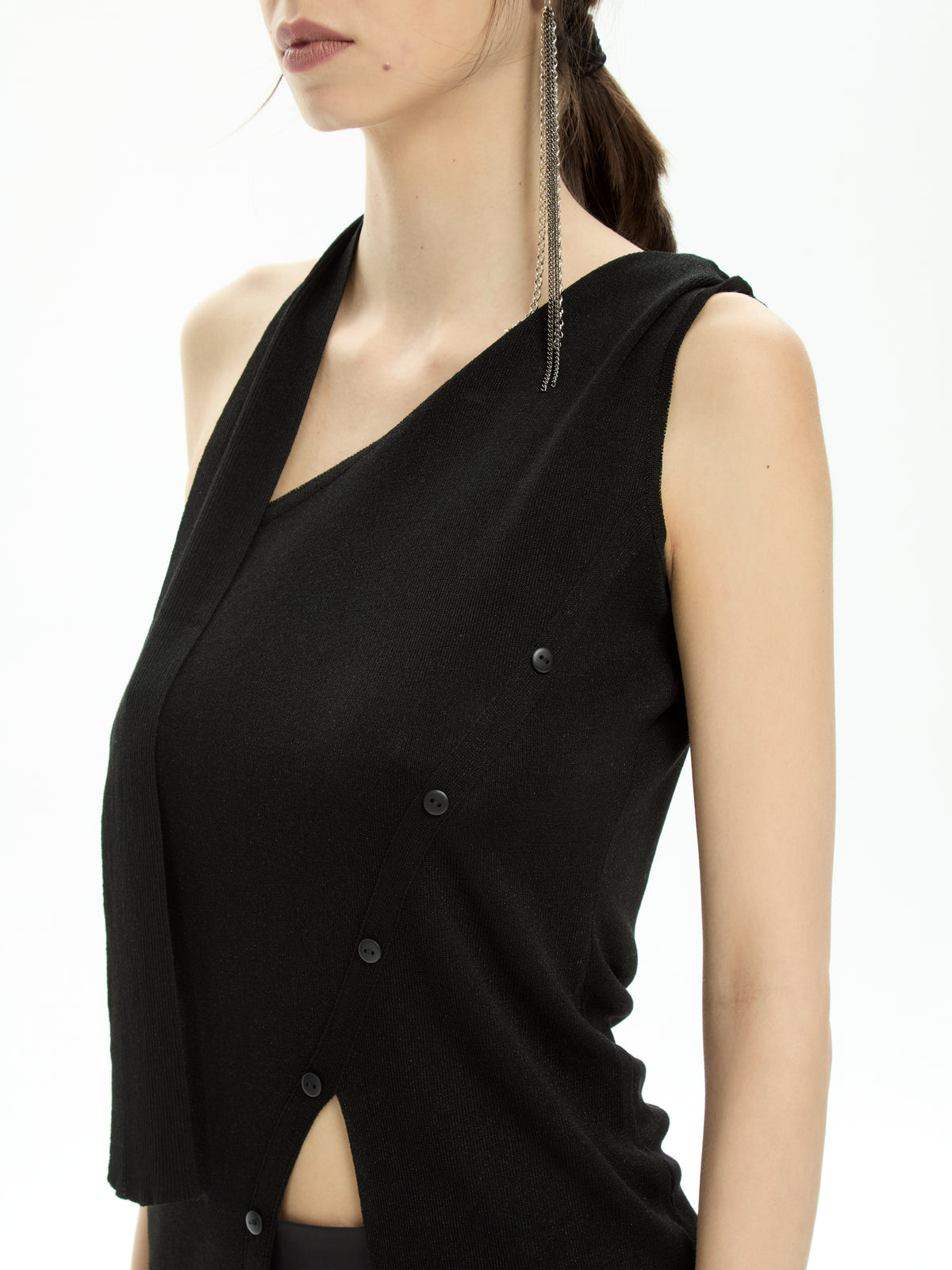 IXOS Top monospalla con fascia integrata NERO