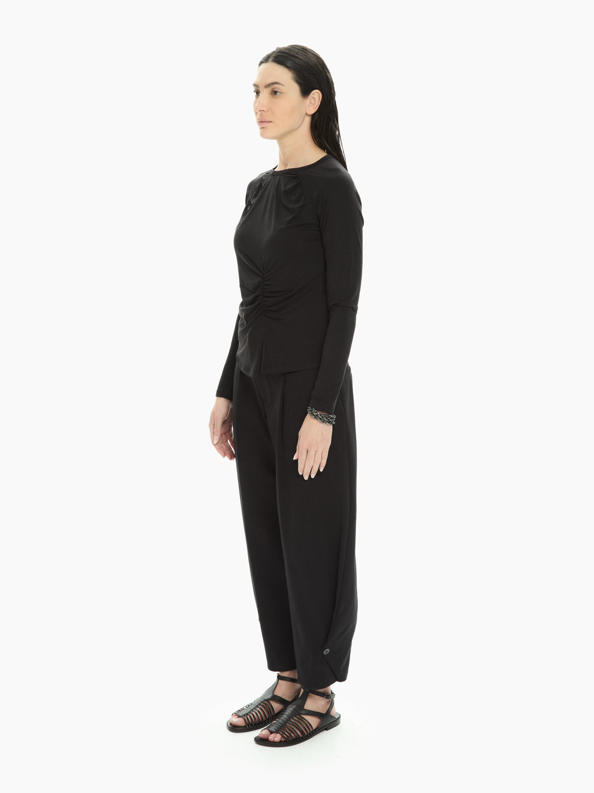 IXOS Top drappeggiato NERO