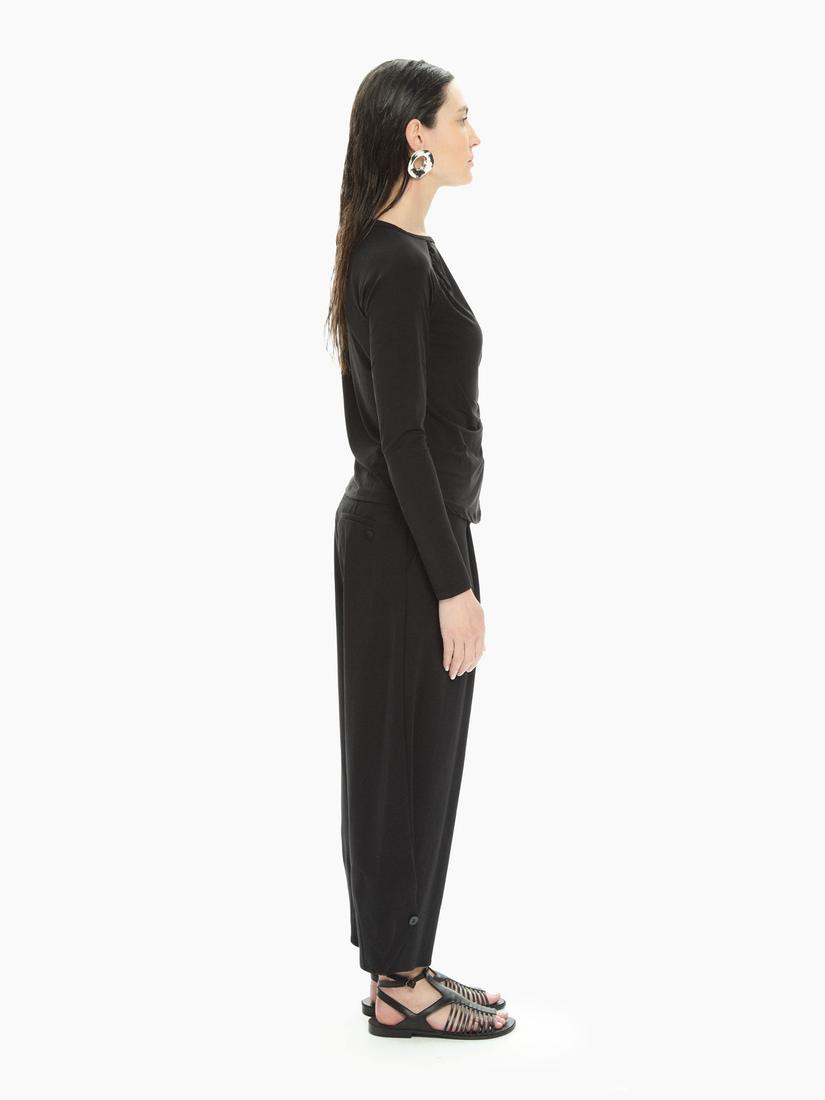 IXOS Top drappeggiato NERO