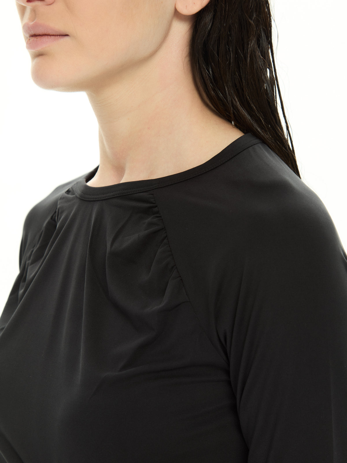 IXOS Top drappeggiato NERO