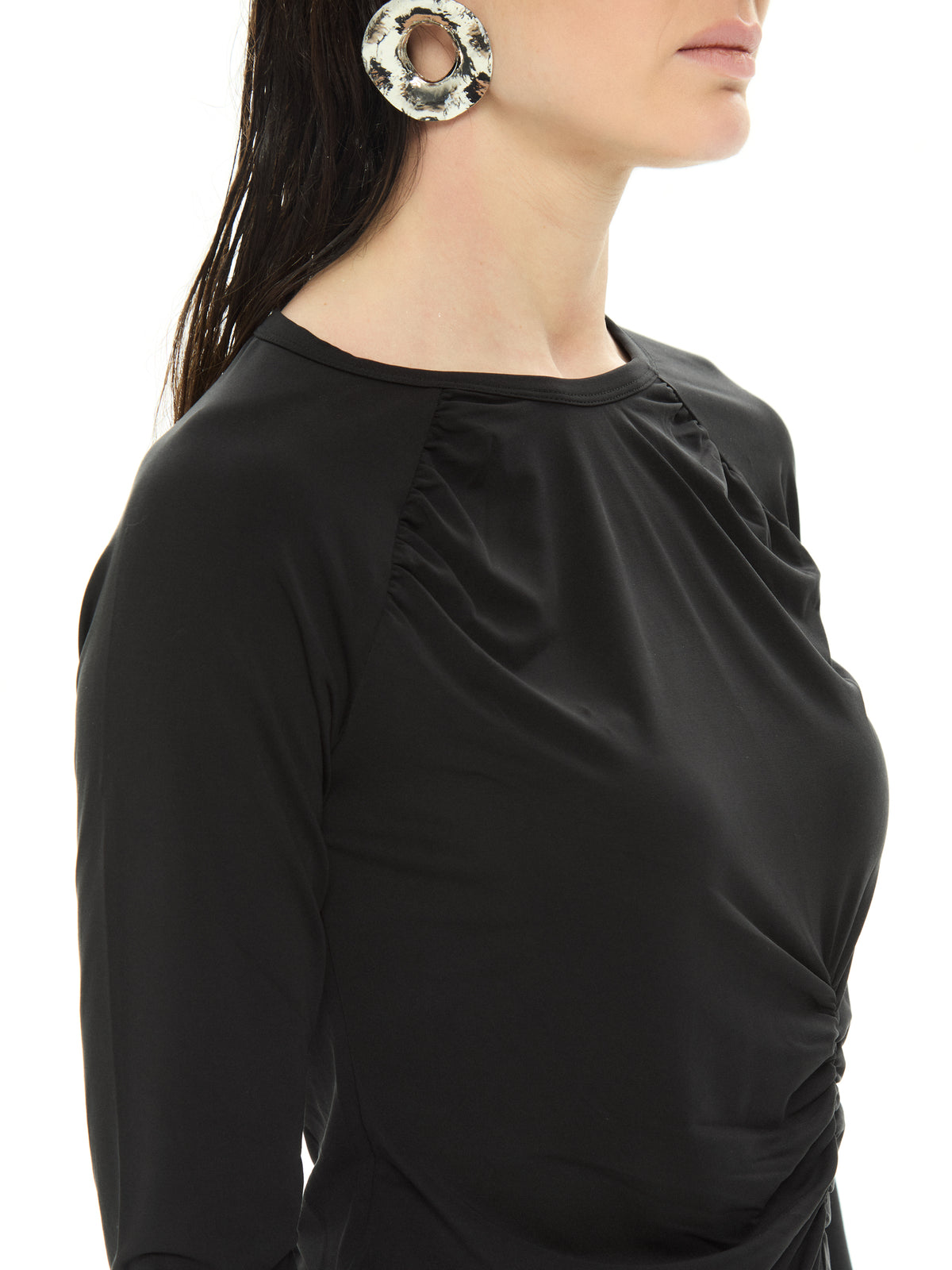 IXOS Top drappeggiato NERO