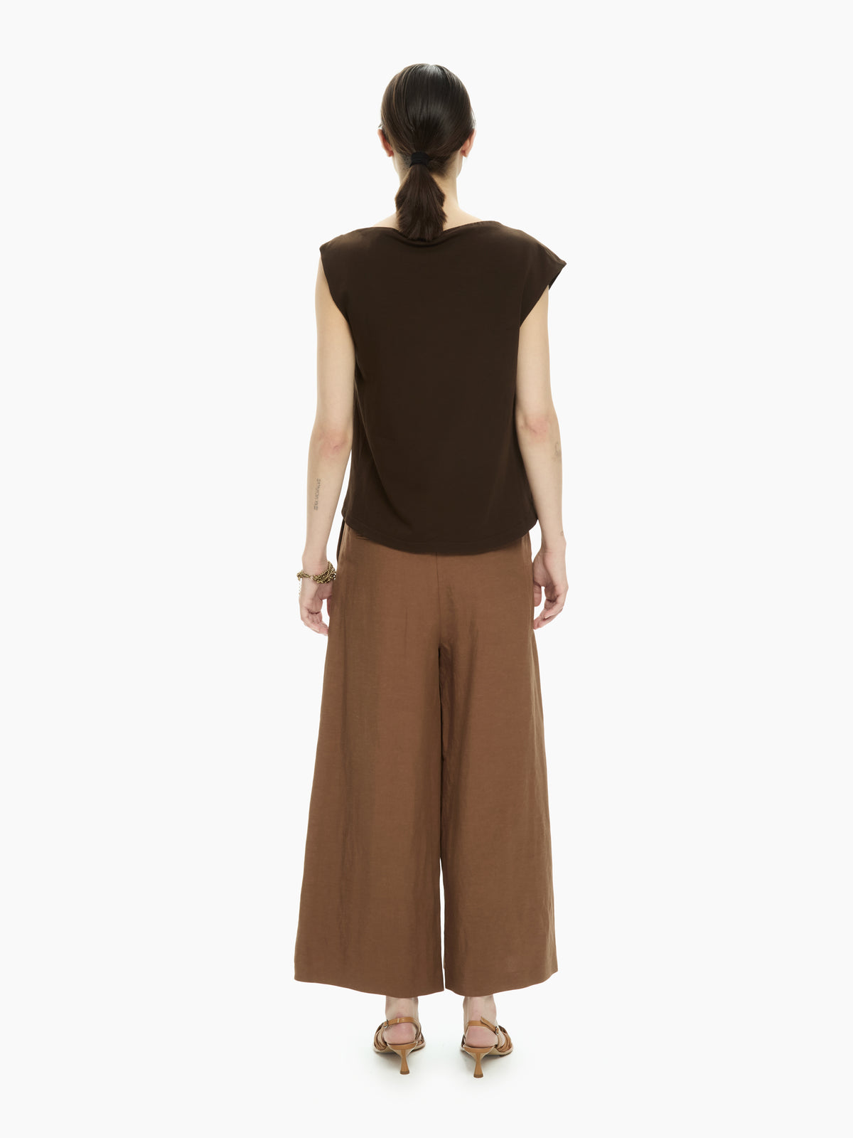 IXOS Top smanicato MARRONE