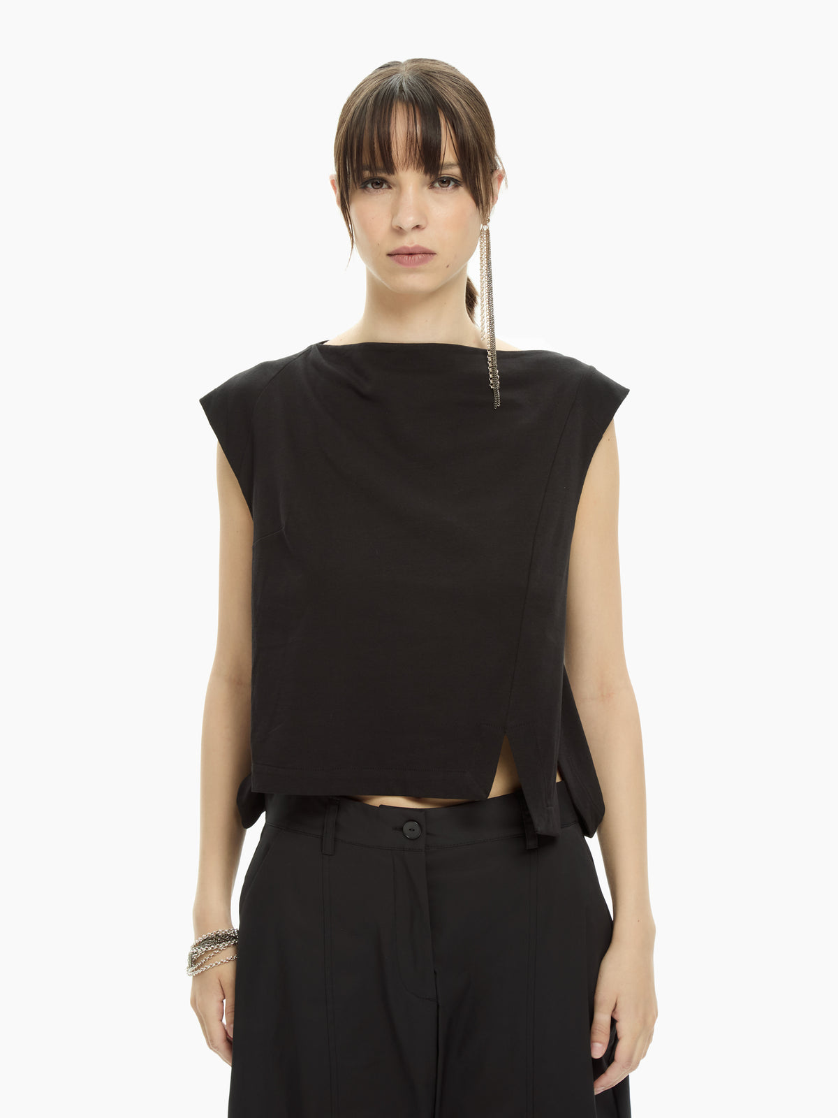 IXOS Top smanicato NERO