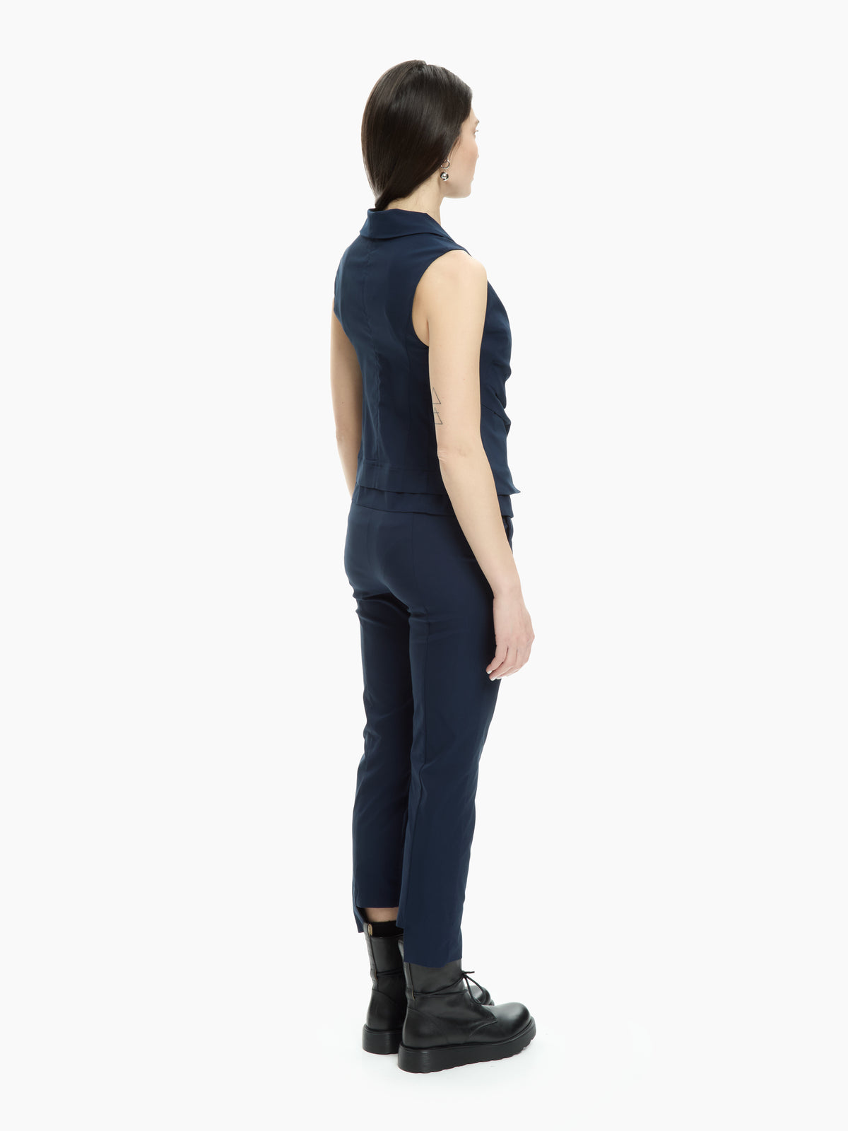 IXOS Top smanicato con scollo a rever BLU