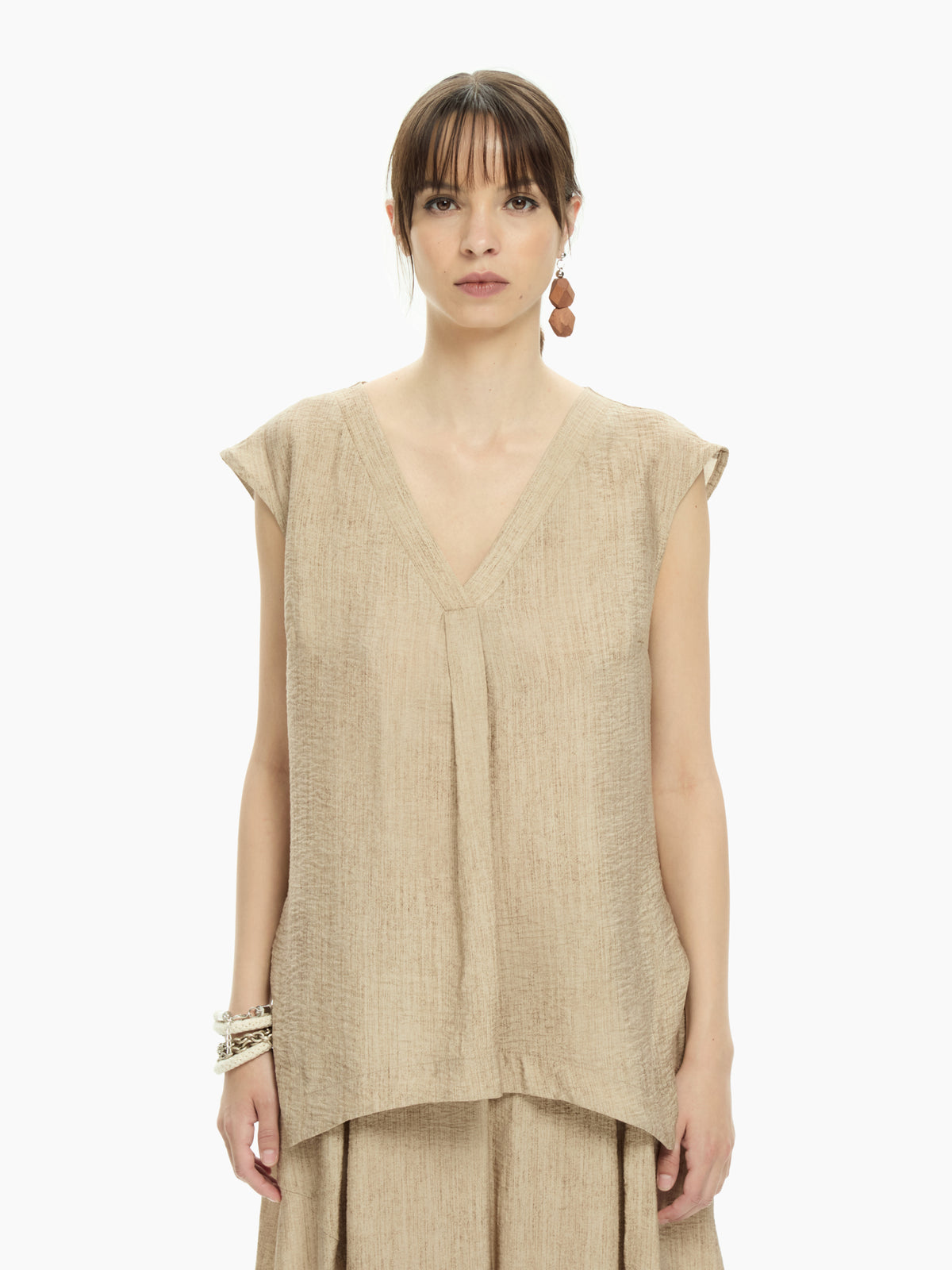 IXOS Top con spacchi laterali BEIGE