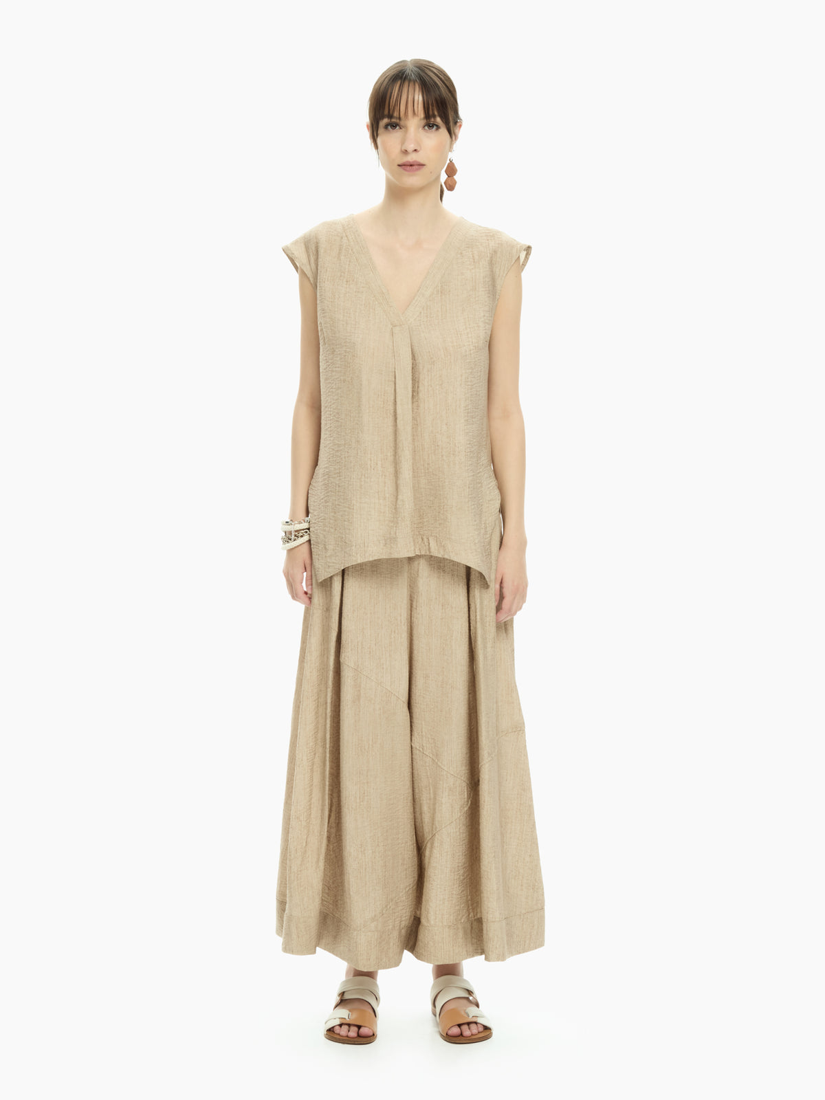 IXOS Top con spacchi laterali BEIGE