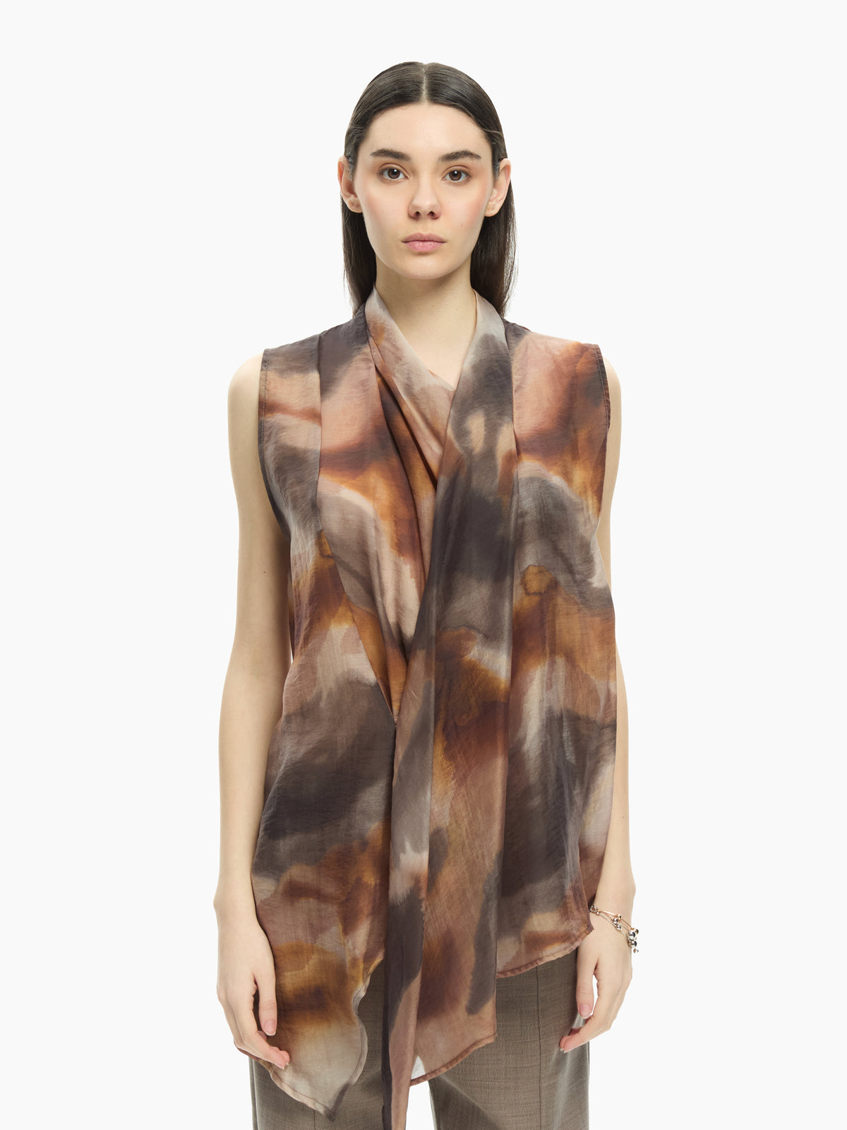 IXOS Top fluido con stampa artistica MULTICOLOR