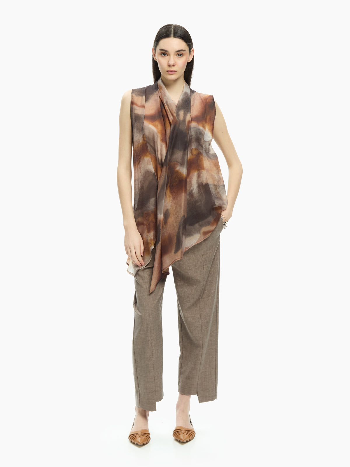 IXOS Top fluido con stampa artistica MULTICOLOR