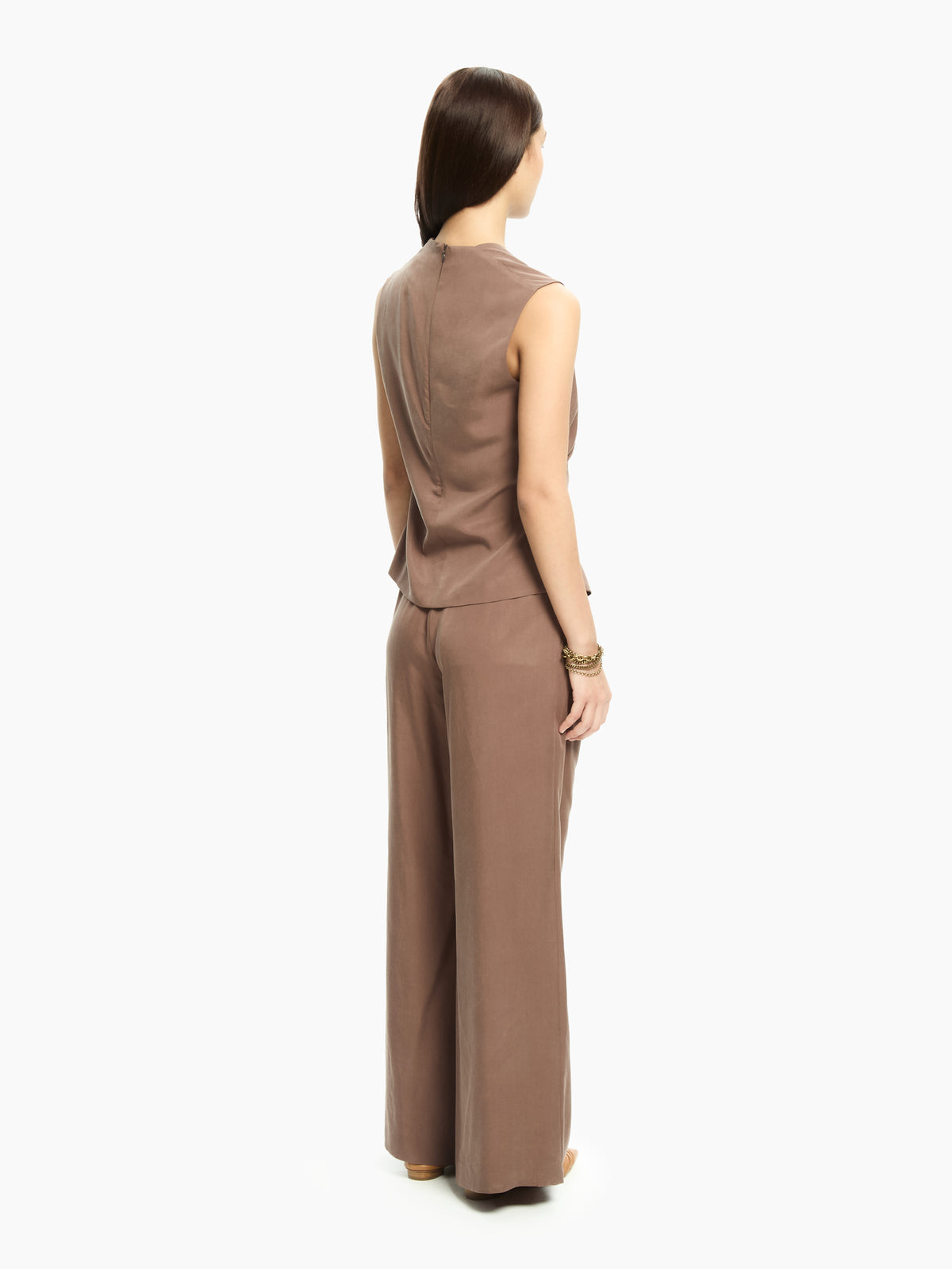 IXOS Top drappeggiato asimmetrico MARRONE