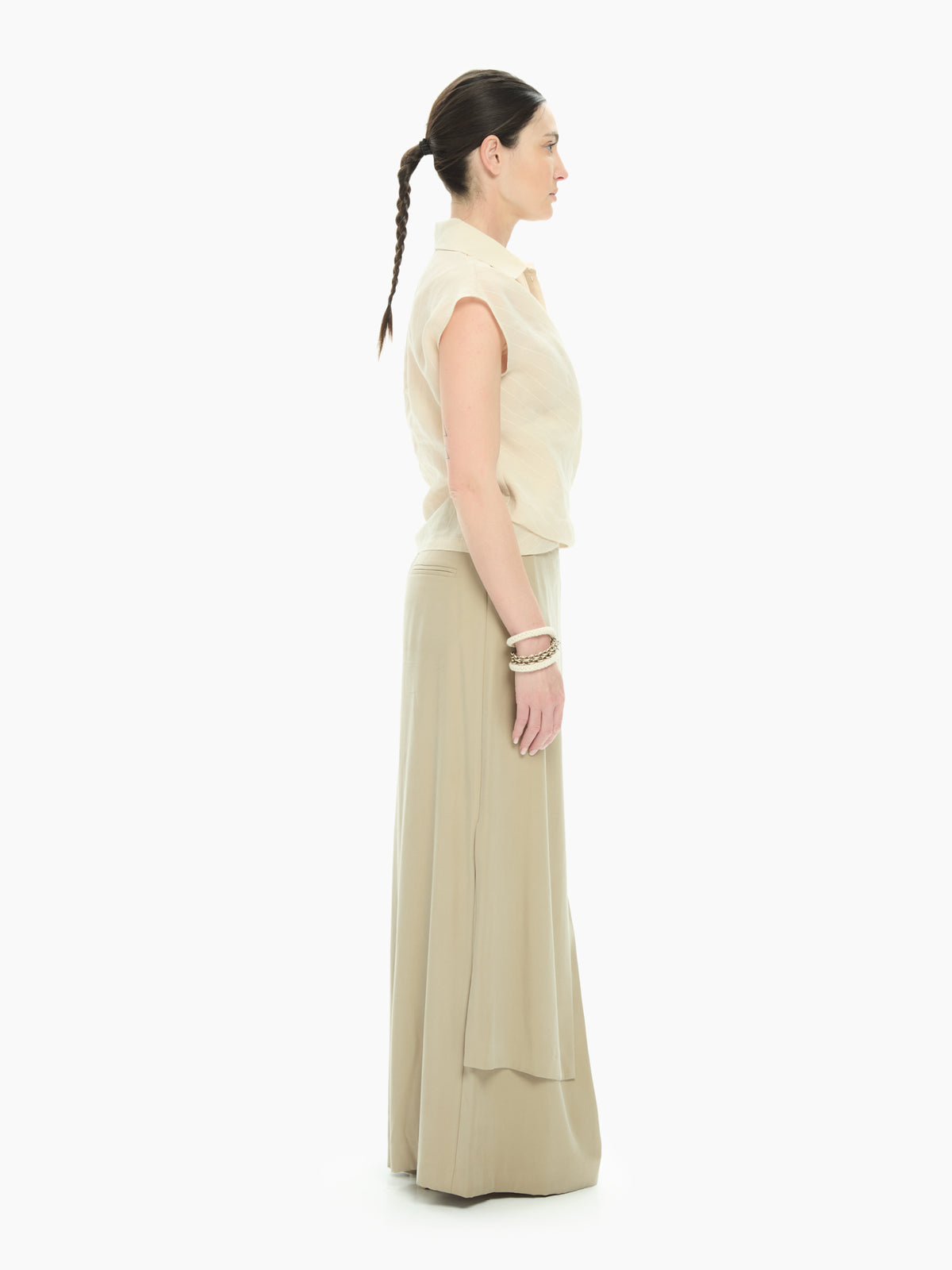 IXOS Top con inserto camicia BEIGE