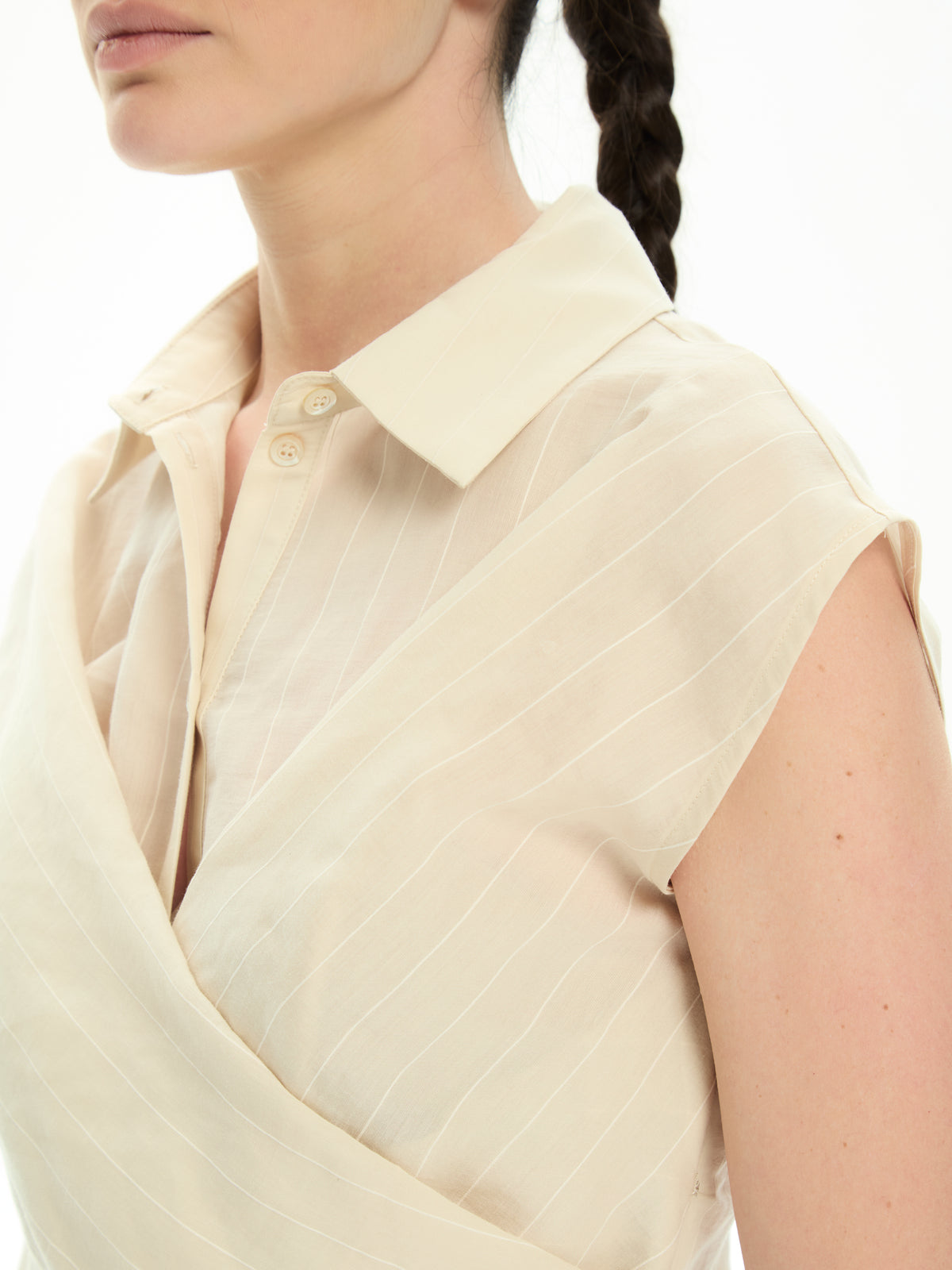 IXOS Top con inserto camicia BEIGE