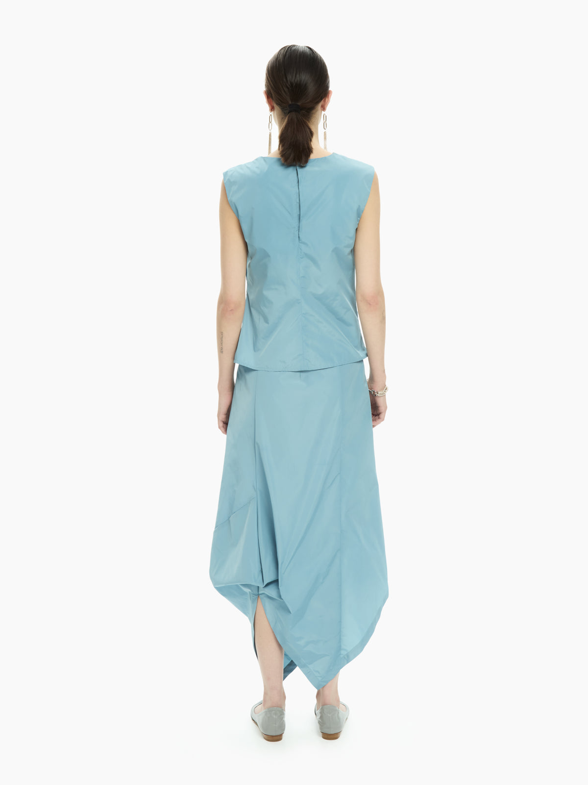 IXOS Top drappeggiato CELESTE