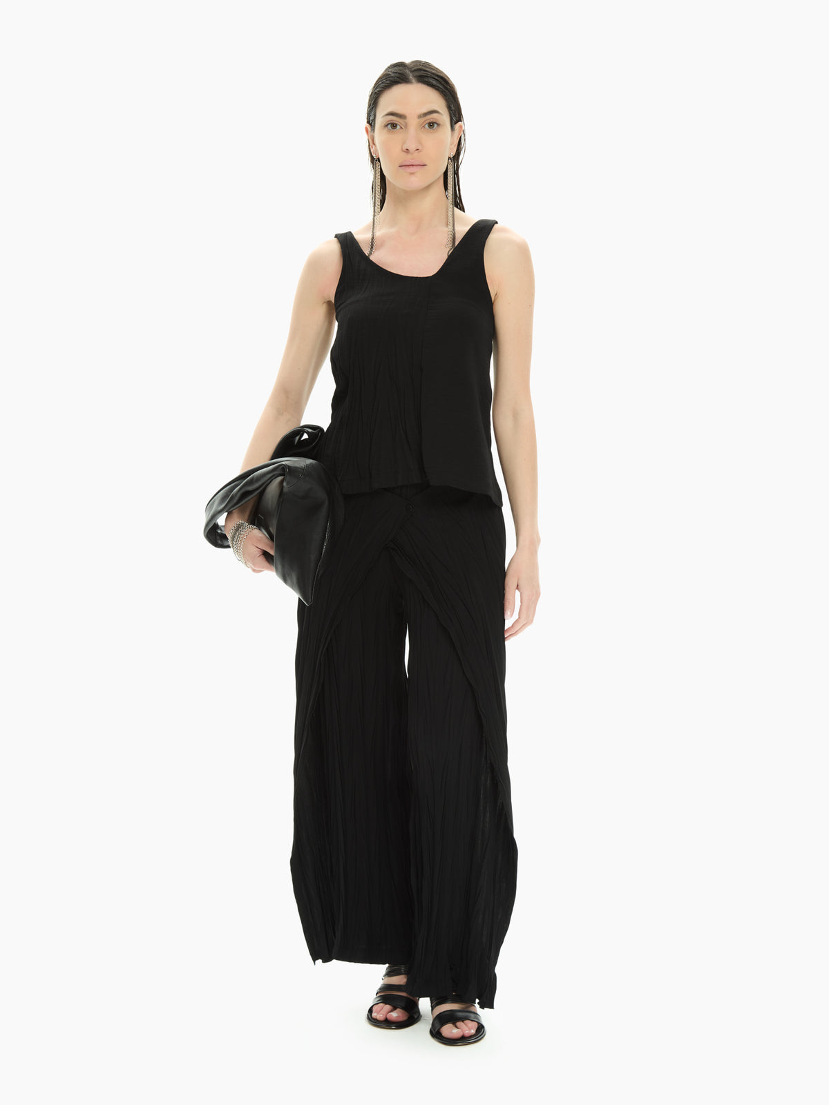 IXOS Top drappeggiato NERO