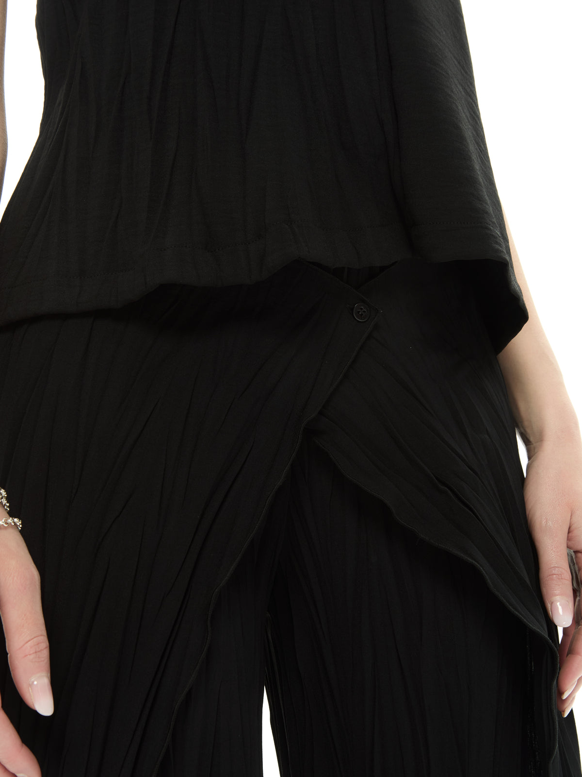 IXOS Top drappeggiato NERO