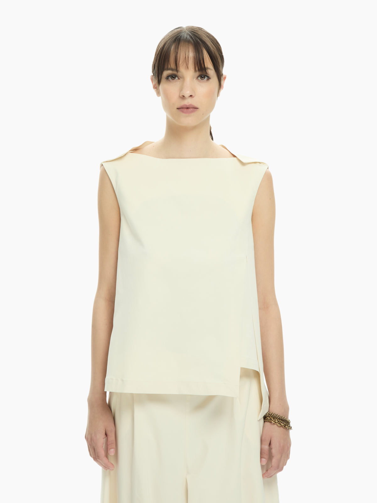 IXOS Top smanicato con scollo a barca BEIGE