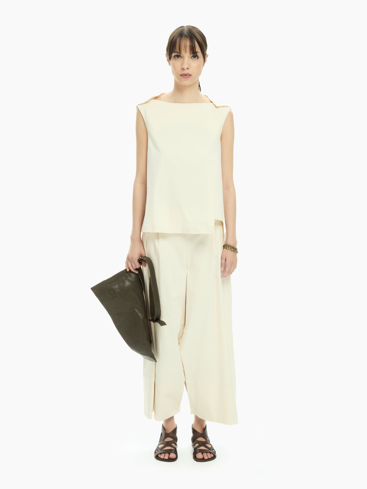 IXOS Top smanicato con scollo a barca BEIGE