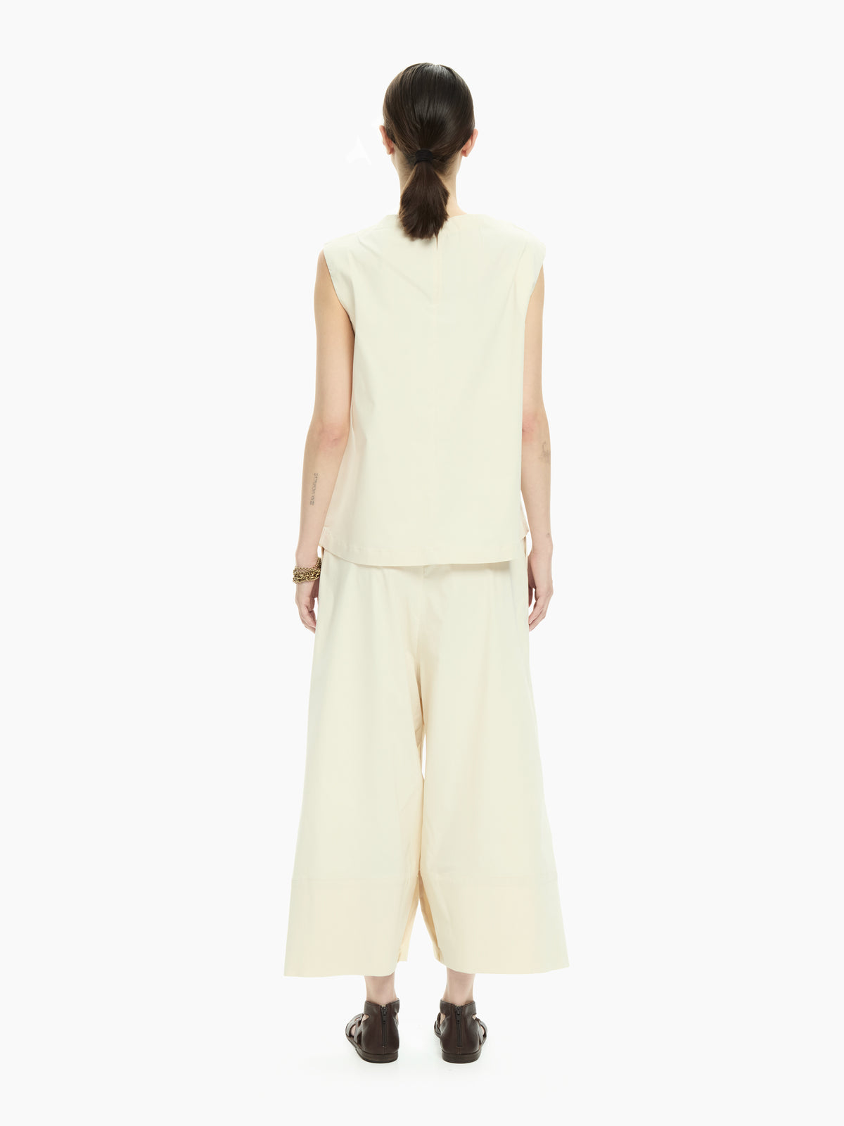 IXOS Top smanicato con scollo a barca BEIGE