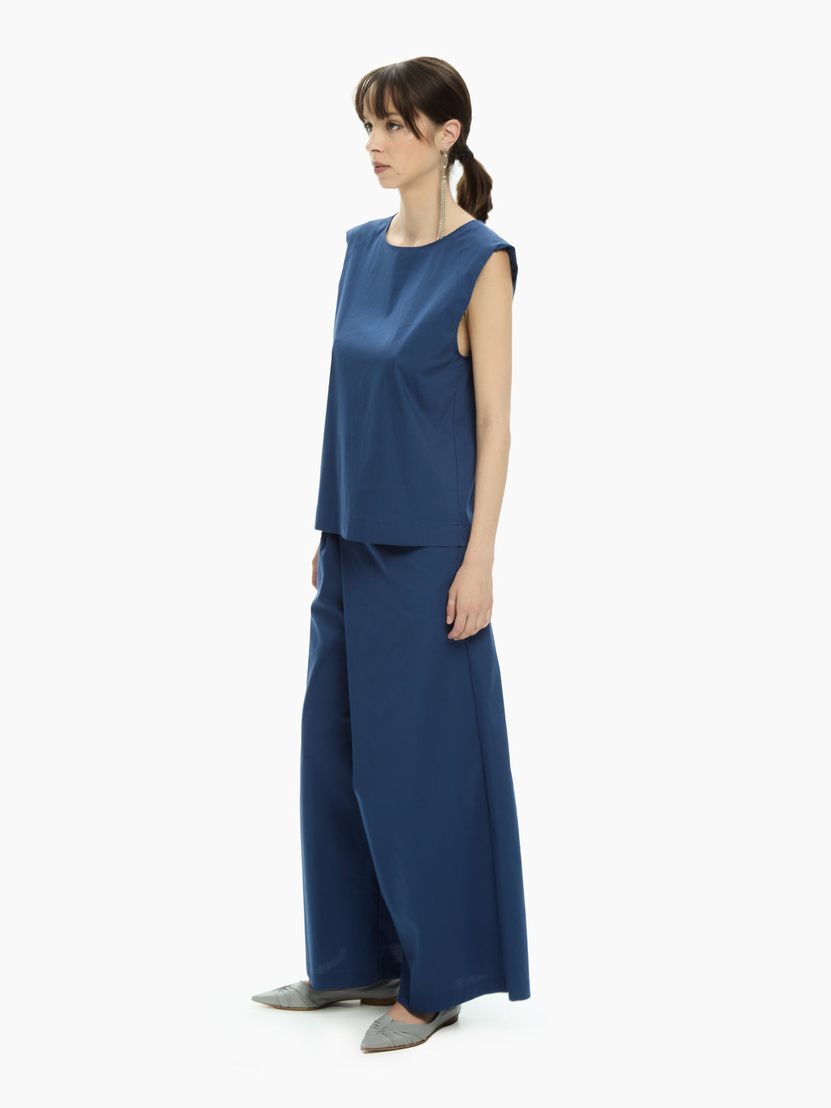 IXOS Top smanicato con scollo a V sul retro BLU