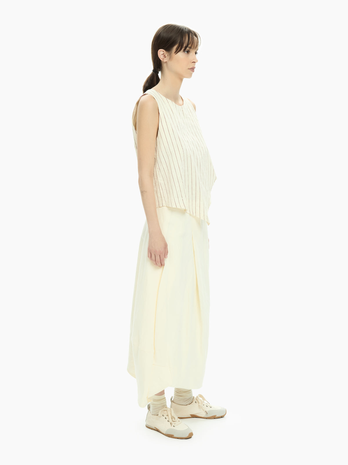 IXOS Top smanicato rigato BEIGE
