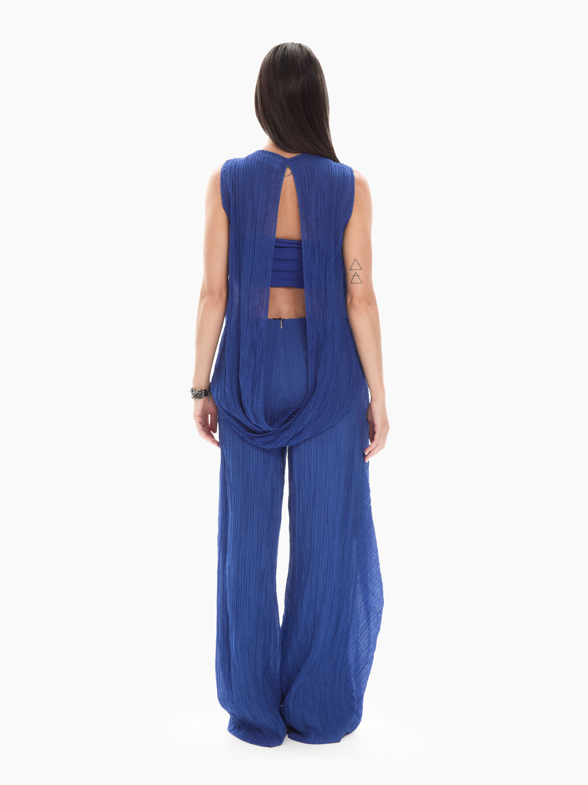 IXOS Top drappeggiato con apertura BLU