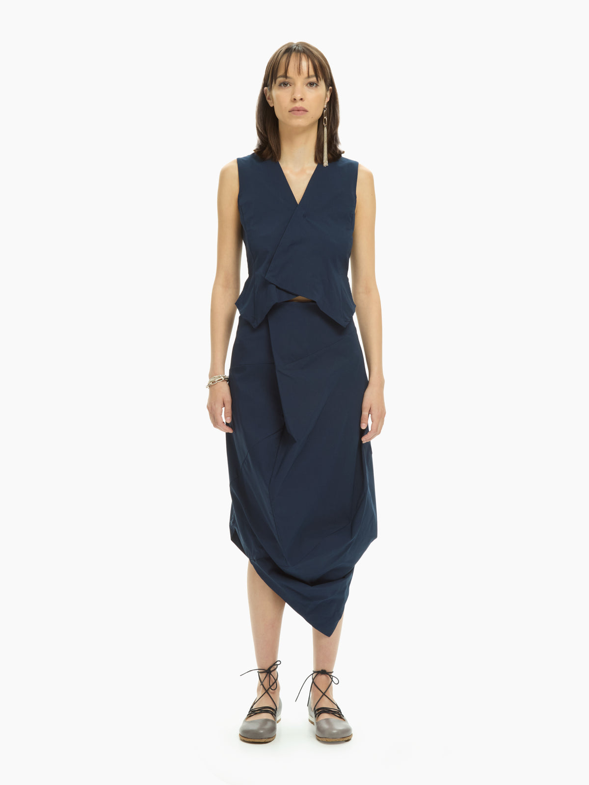 IXOS Abito smanicato con drappeggio BLU
