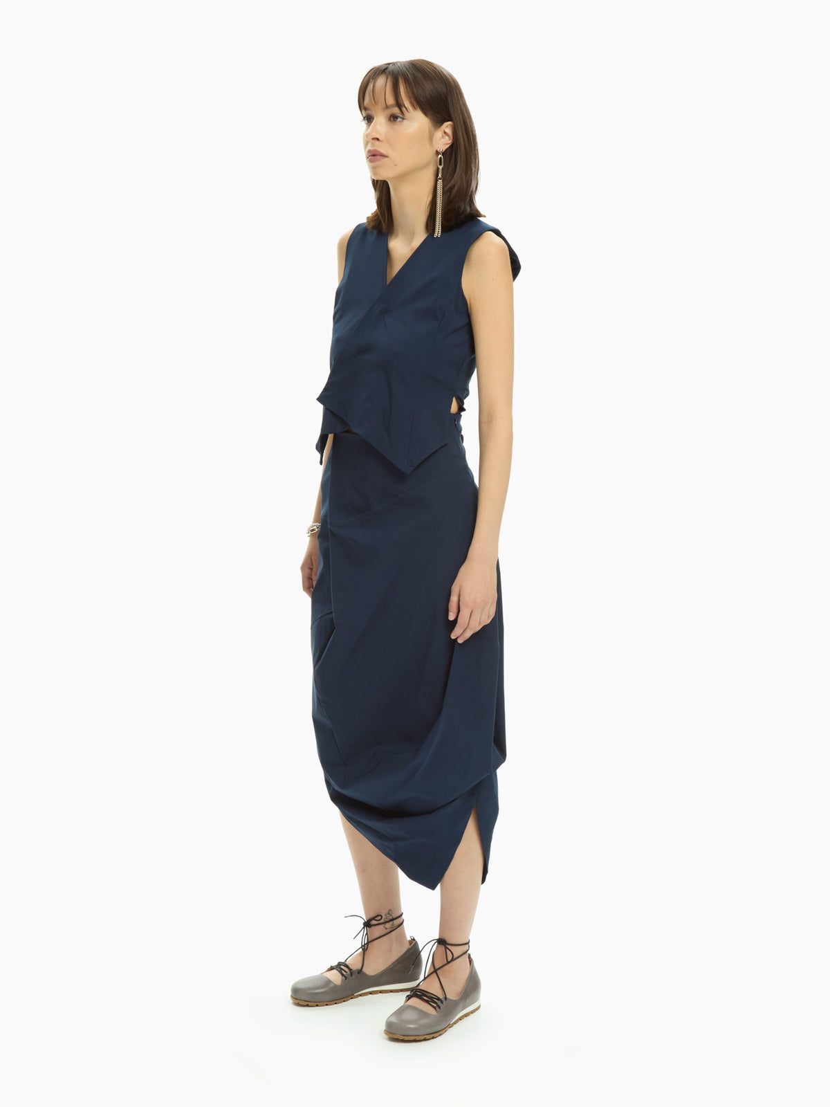 IXOS Abito smanicato con drappeggio BLU