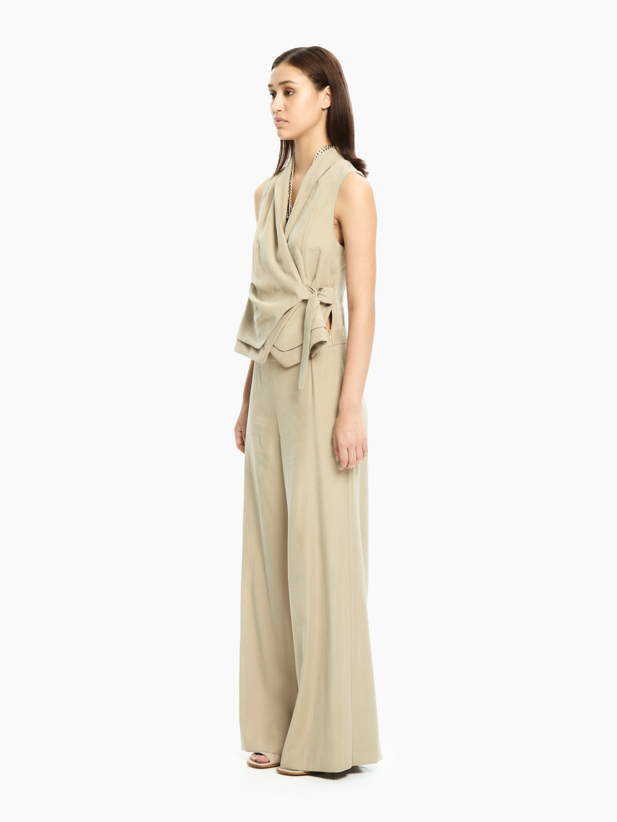 IXOS Abito tuta con pannello incrociato BEIGE