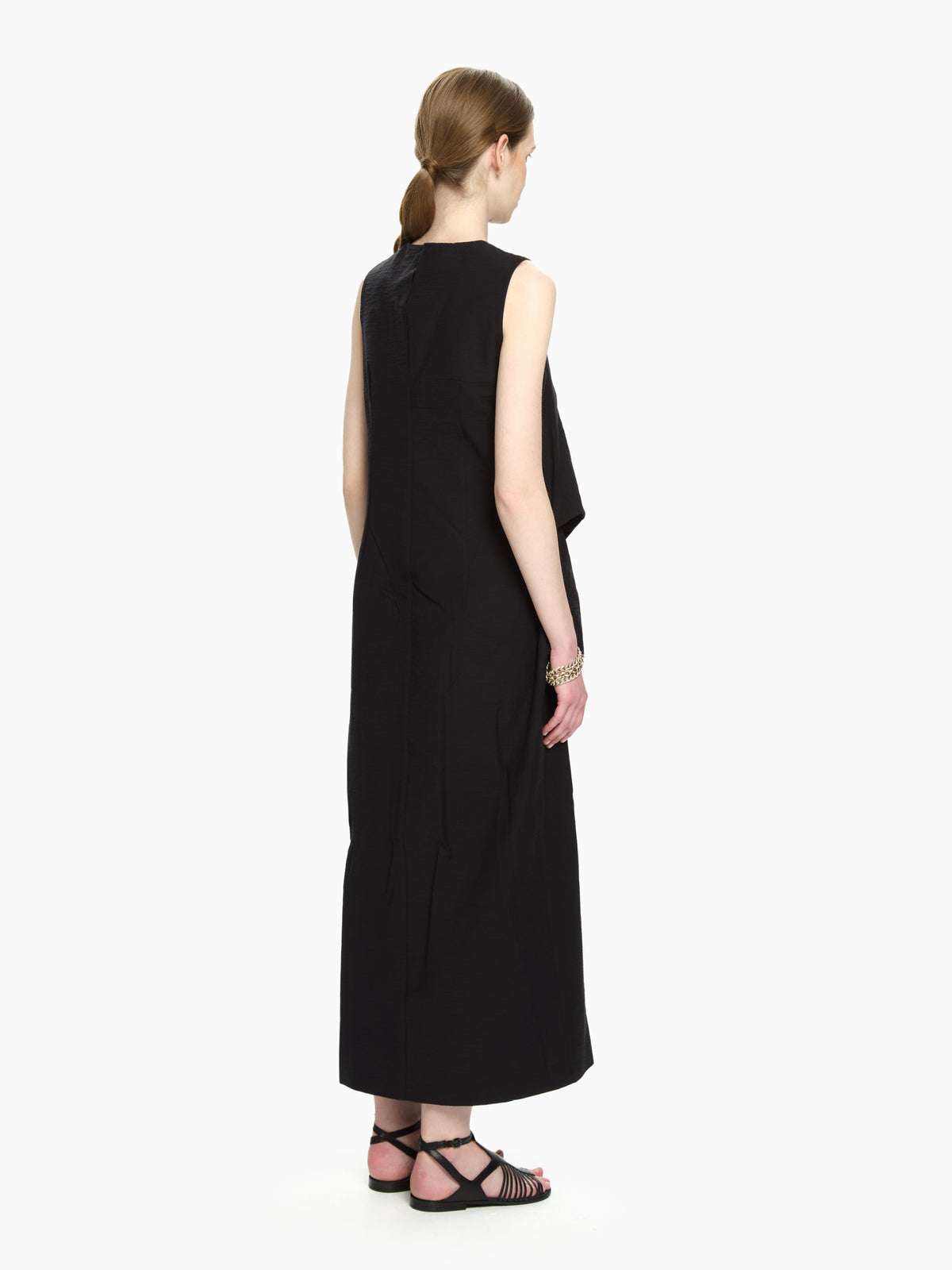 IXOS Abito con drappeggio asimmetrico NERO
