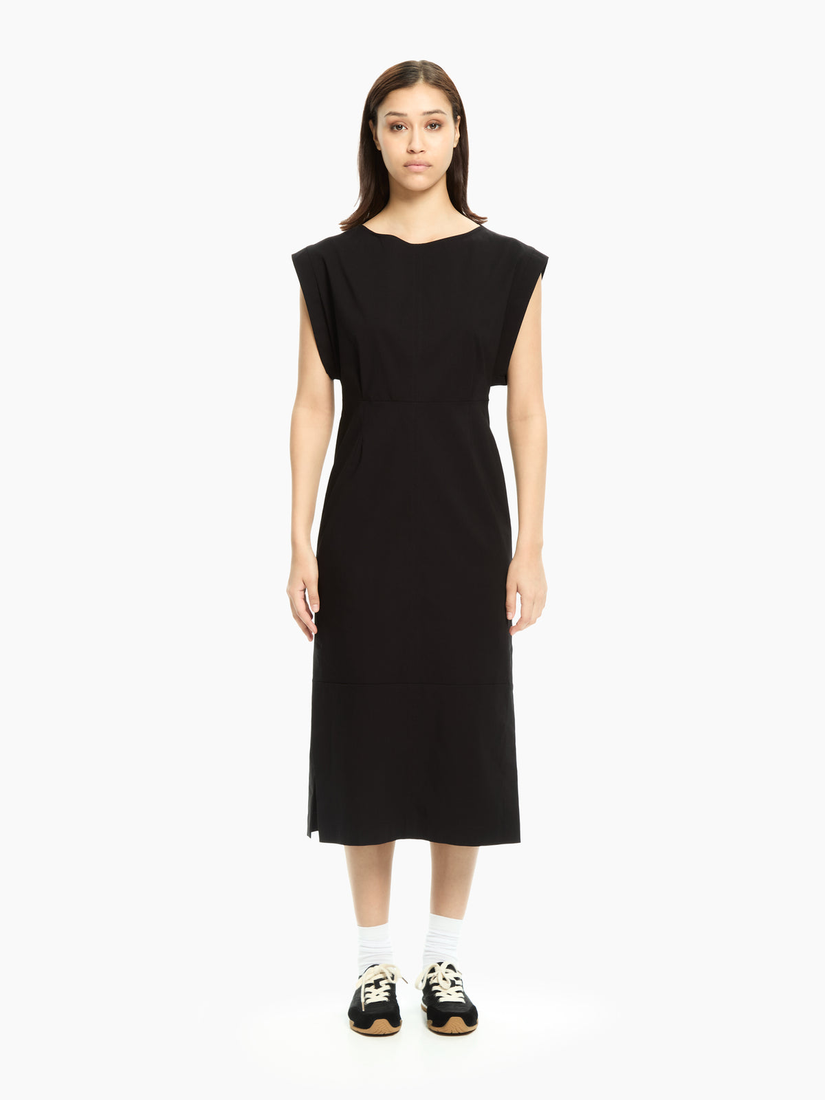 IXOS Abito midi con spalle strutturate NERO
