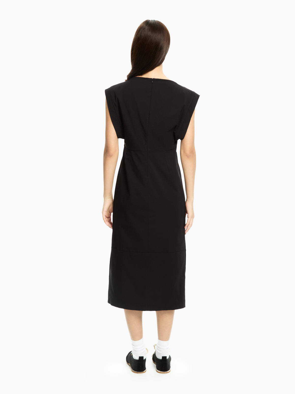 IXOS Abito midi con spalle strutturate NERO