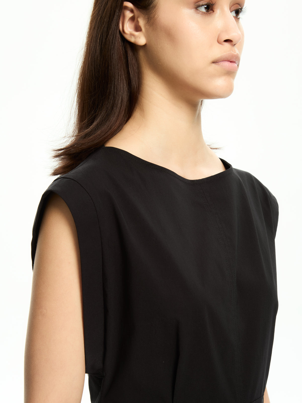 IXOS Abito midi con spalle strutturate NERO