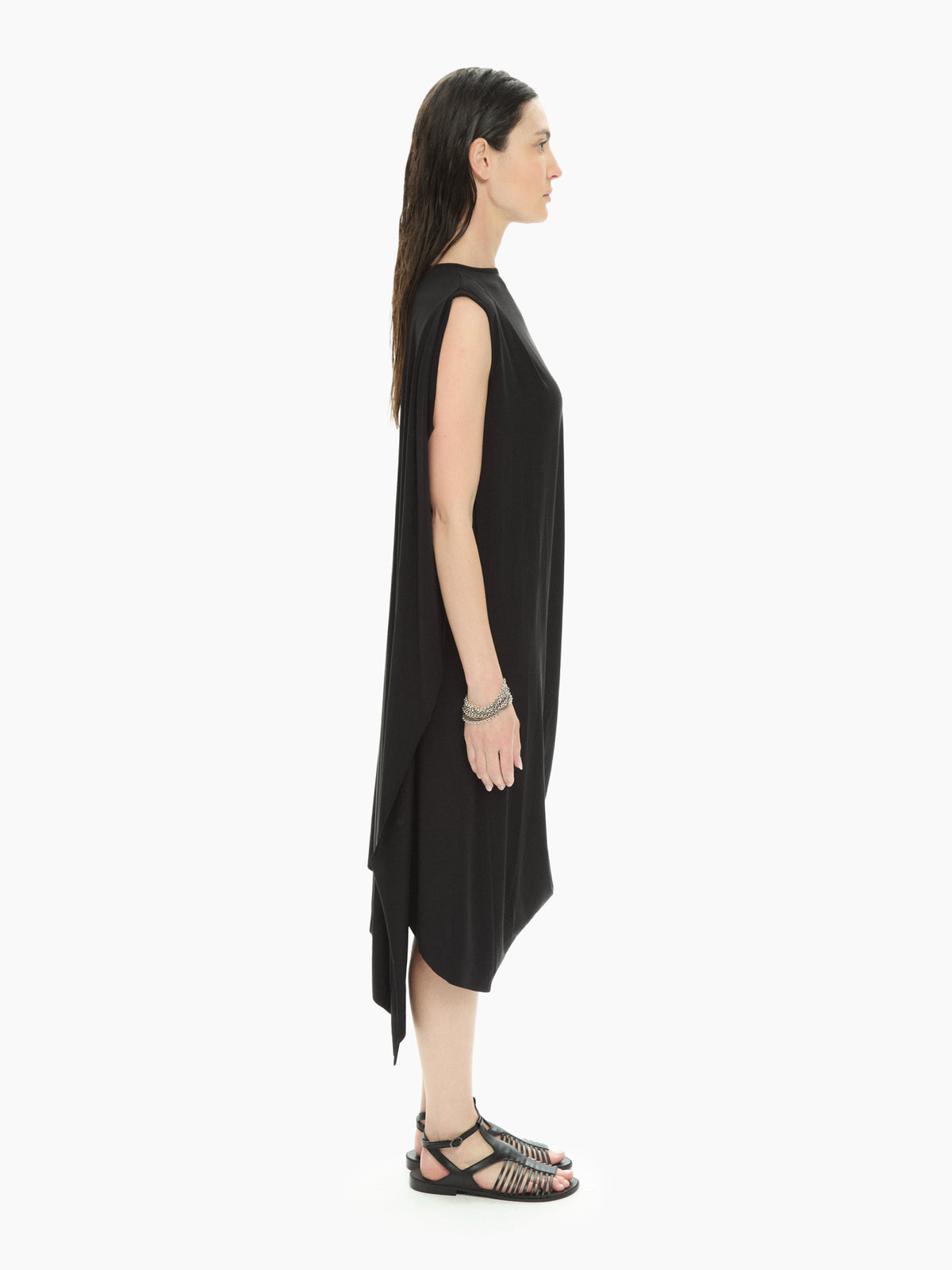 IXOS Abito drappeggiato asimmetrico NERO