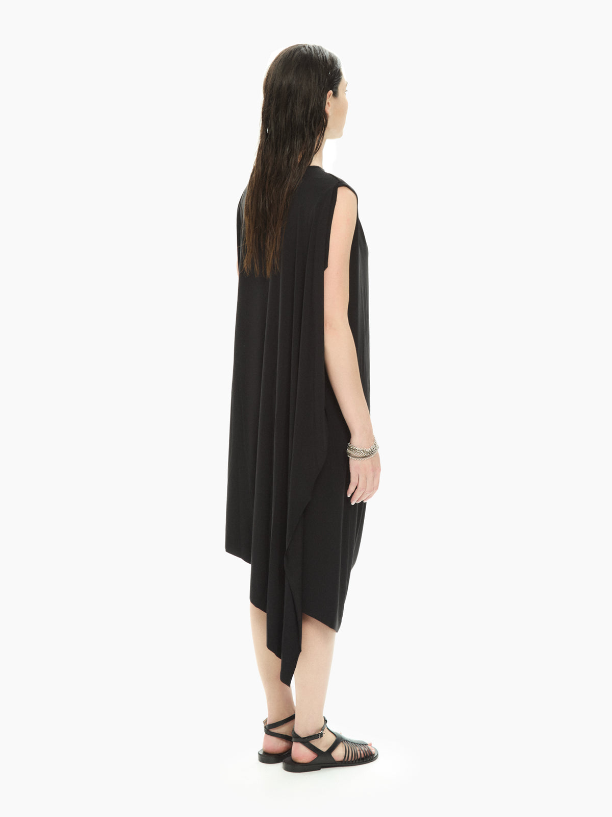 IXOS Abito drappeggiato asimmetrico NERO