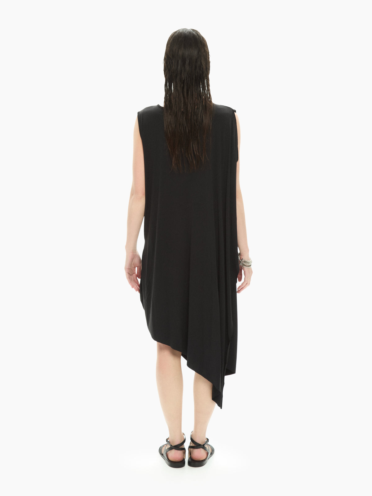 IXOS Abito drappeggiato asimmetrico NERO