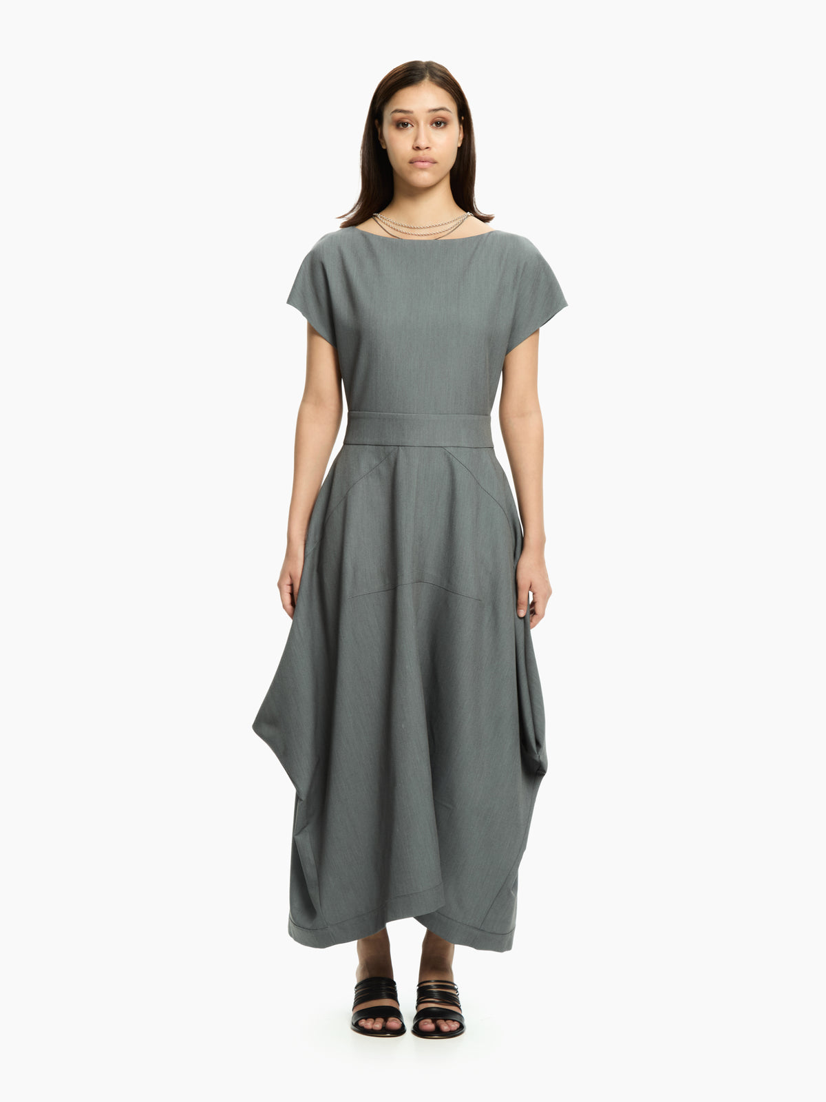 IXOS Abito con volume drappeggiato GRIGIO
