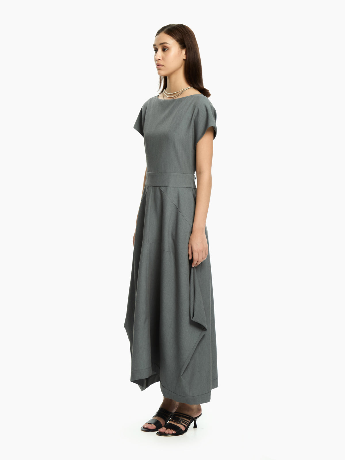 IXOS Abito con volume drappeggiato GRIGIO