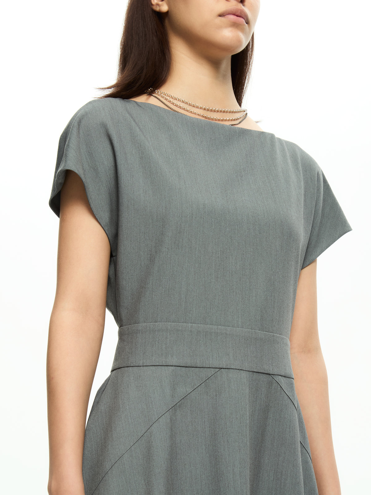 IXOS Abito con volume drappeggiato GRIGIO